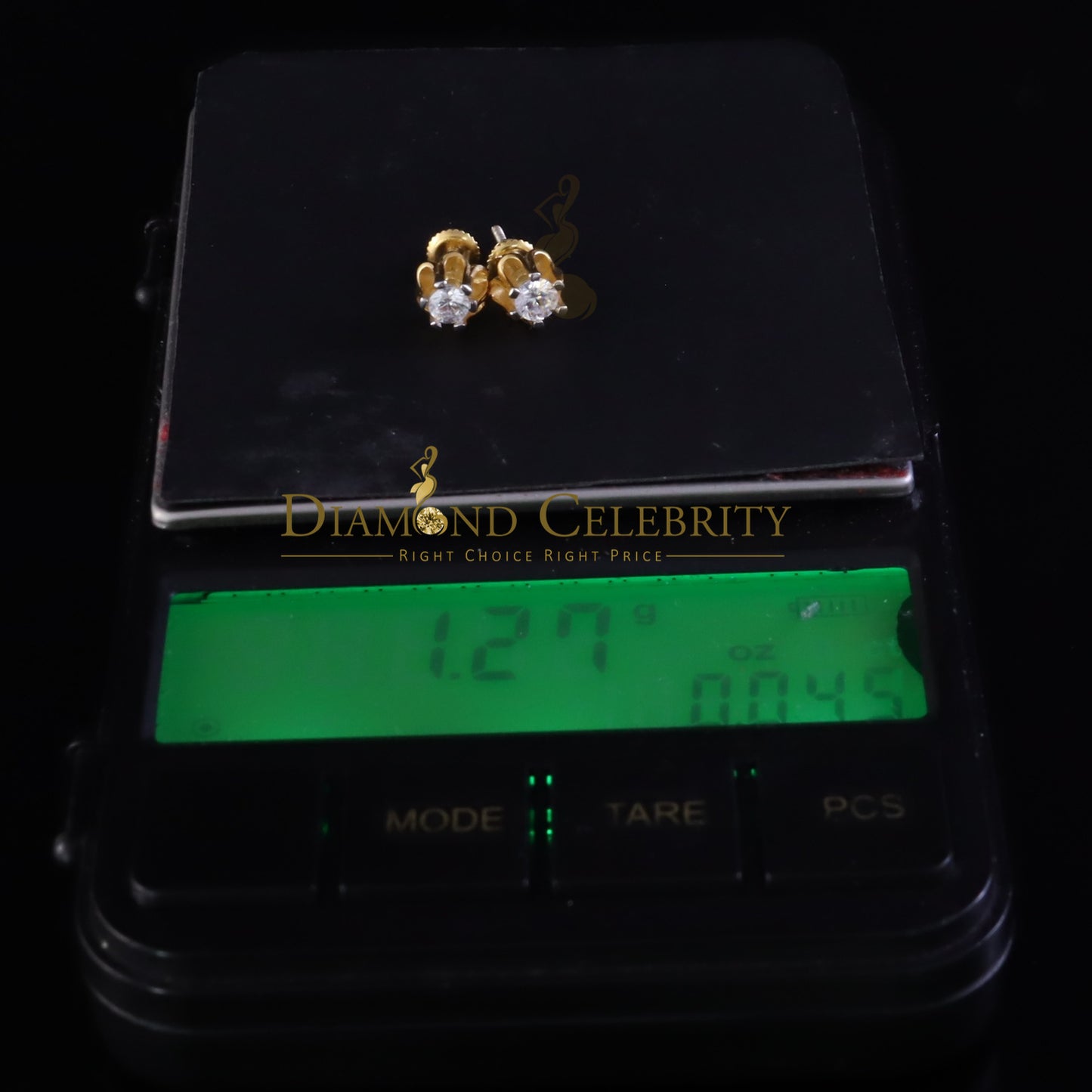 DiamondCelebritees 925 Silver CubicZirconia Yellow Round Shape 0.25ct Buttercup Stud Earrings Women