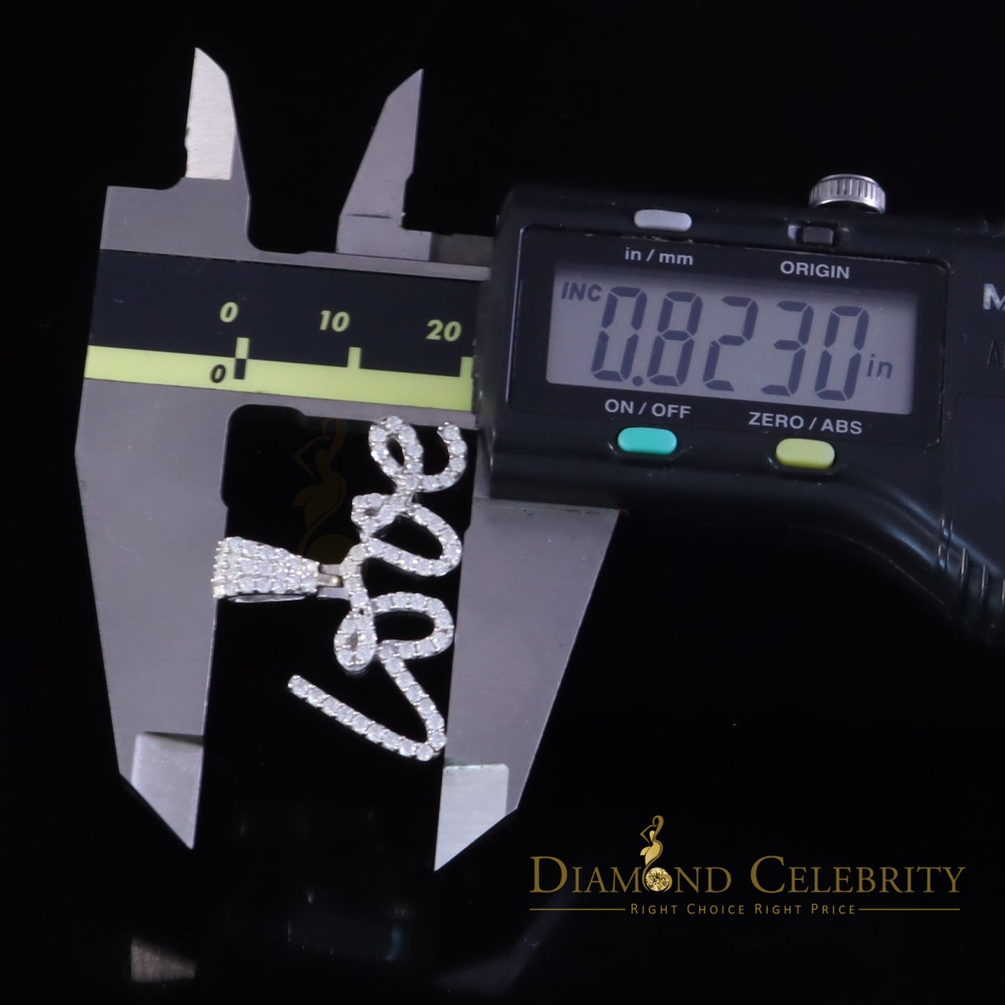 Diamondcelebritees 925 White Silver1.00ct VVS D Clr. Round Moissanite Love Pendant for Women's