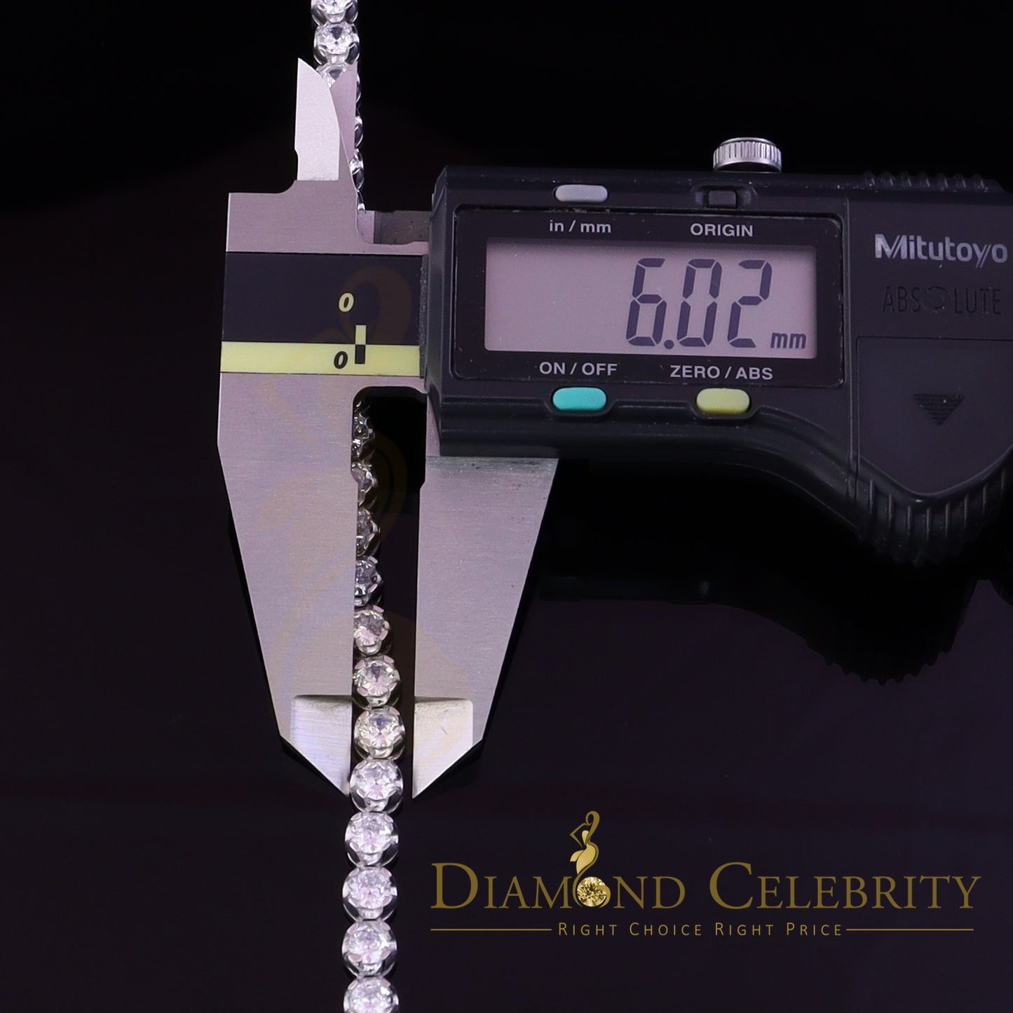 Diamondcelebritees Tennis Bracelet Cubic Zirconia Wdth 8mm Length sz 9inch Sterling Silver He /She