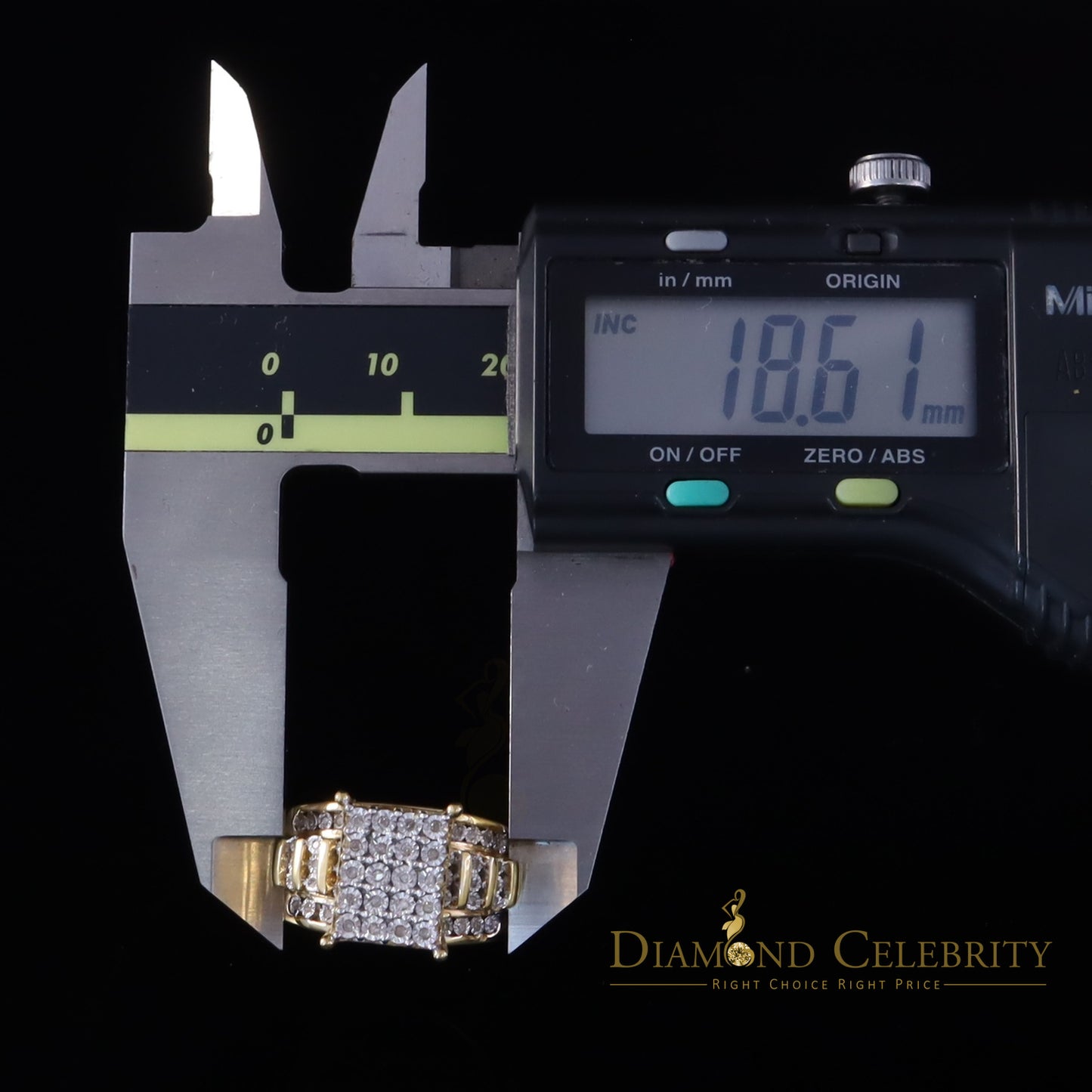 DiamondCelebritees Mirage 0.2ct Diamond Real Cinderella Rectangle 925Silver Yellow Womens Ring Sz 7