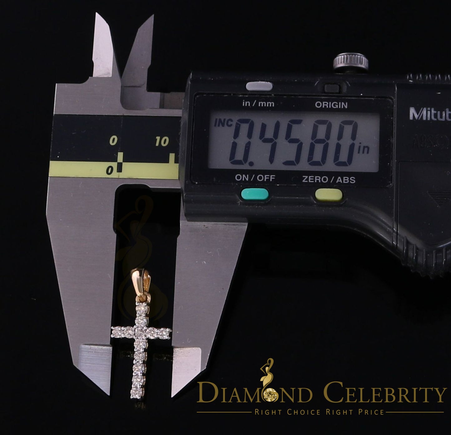 DiamondCelebritees 10k Real Gold Real Diamond 0.50ct CROSS Charm Fashion Yellow Style Pendant