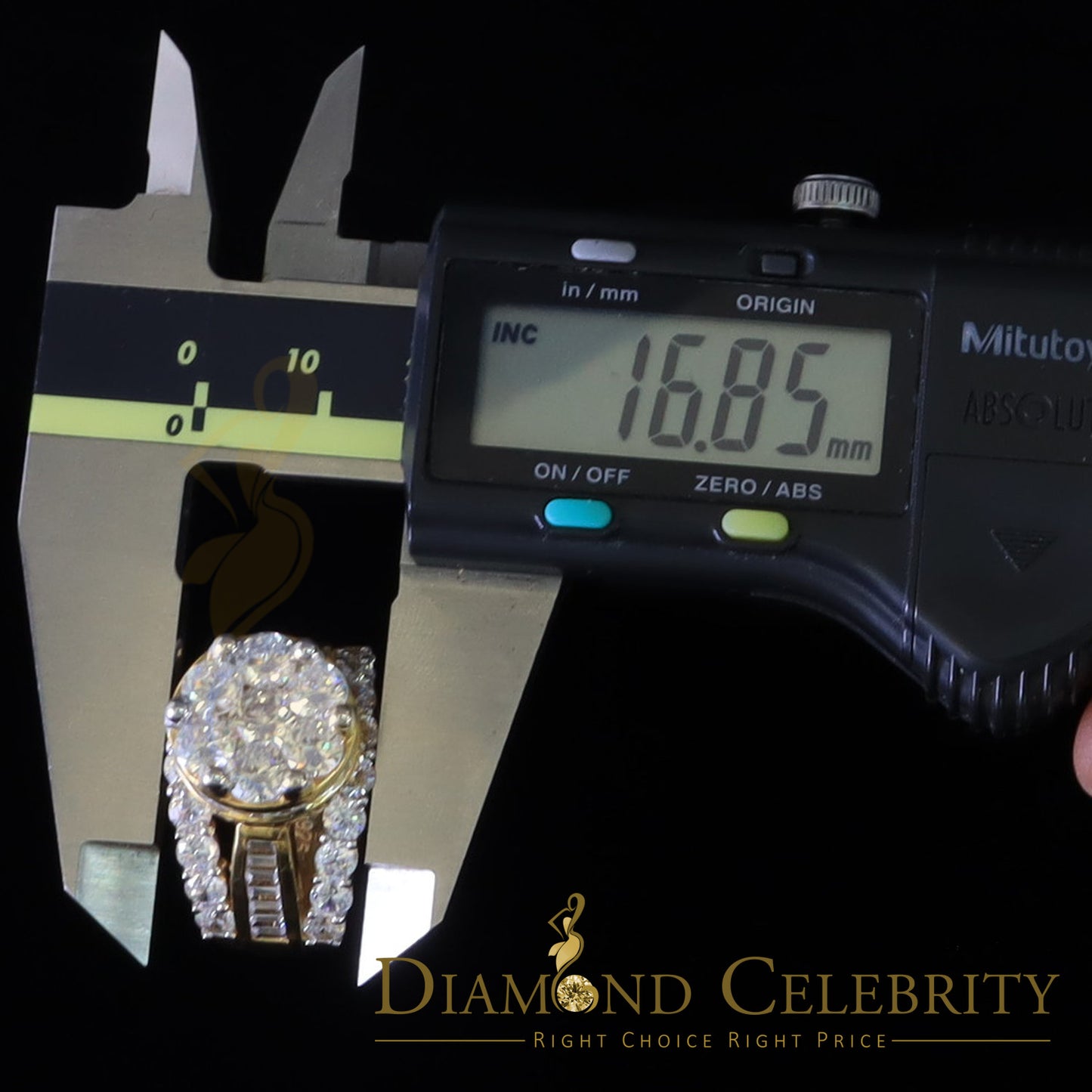DiamondCelebritees Yellow Silver 14.00ct Cubic Zirconia Ring Multi Row Bridal Womens Ring Size 8