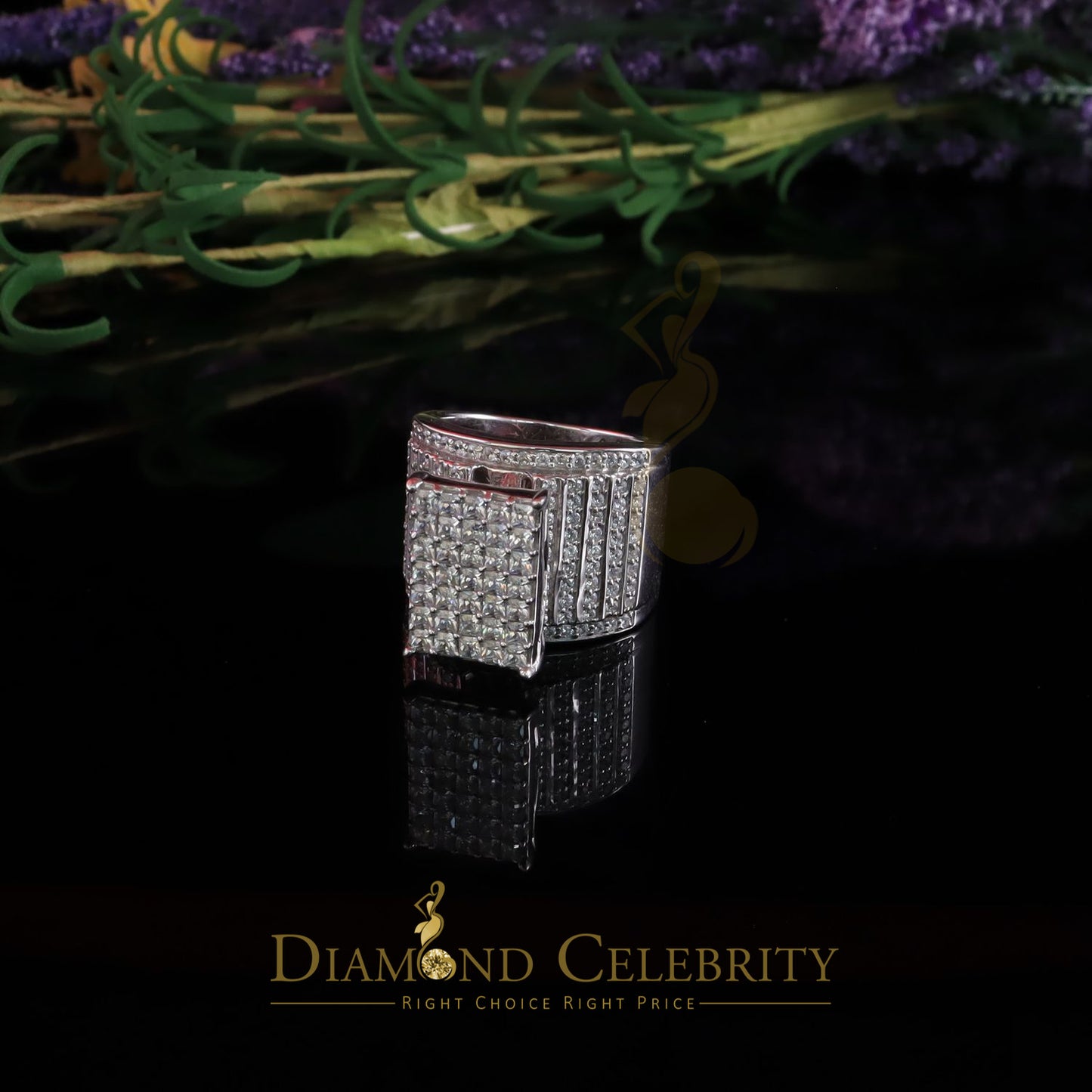DiamondCelebritees 925 White Sterling Silver CZ 7.00ct Women's Cindarella Ring Size 8