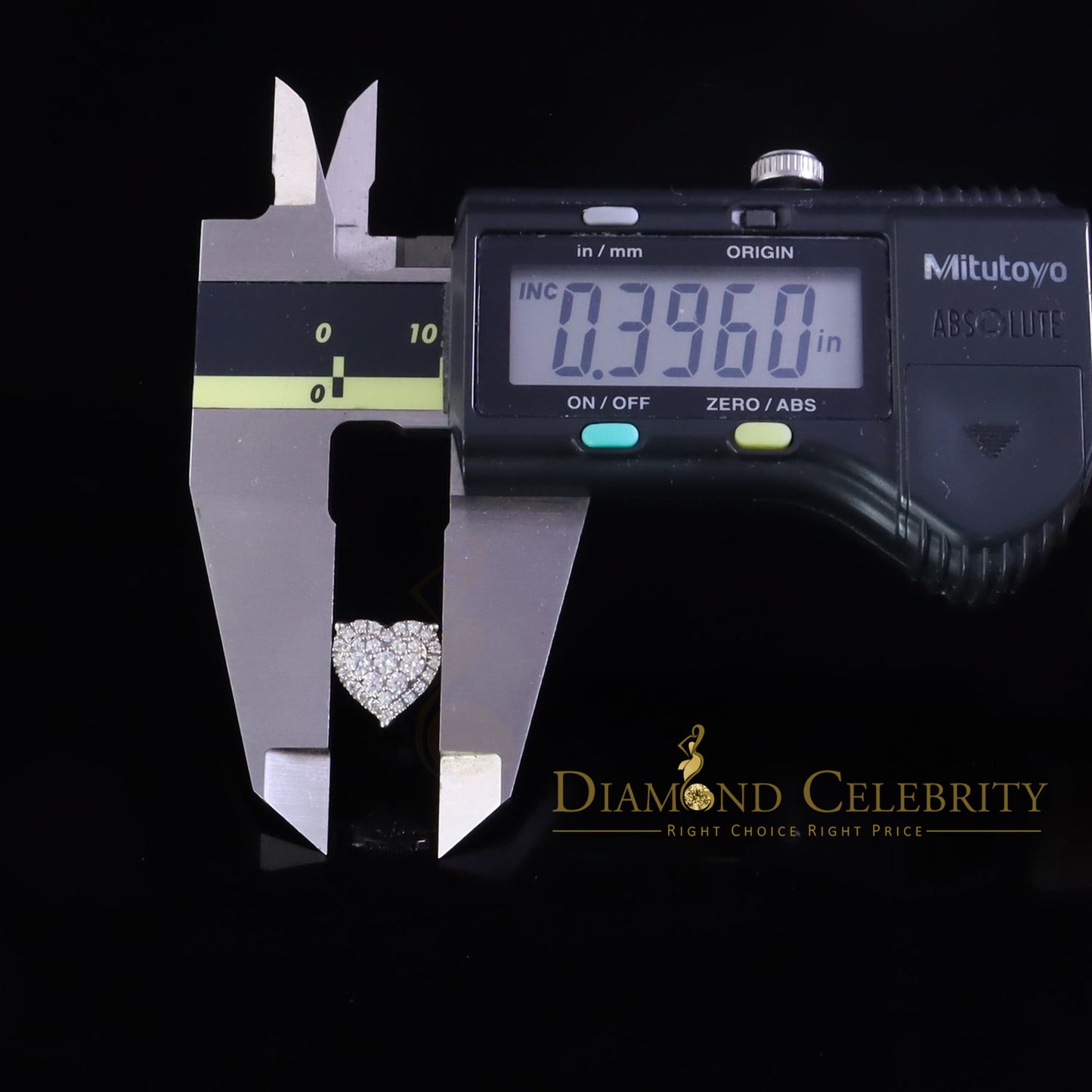 DiamondCelebritees 1.18ct Cubic Zirconia 925 White Sterling Silver Women's Hip Hop Heart Earrings