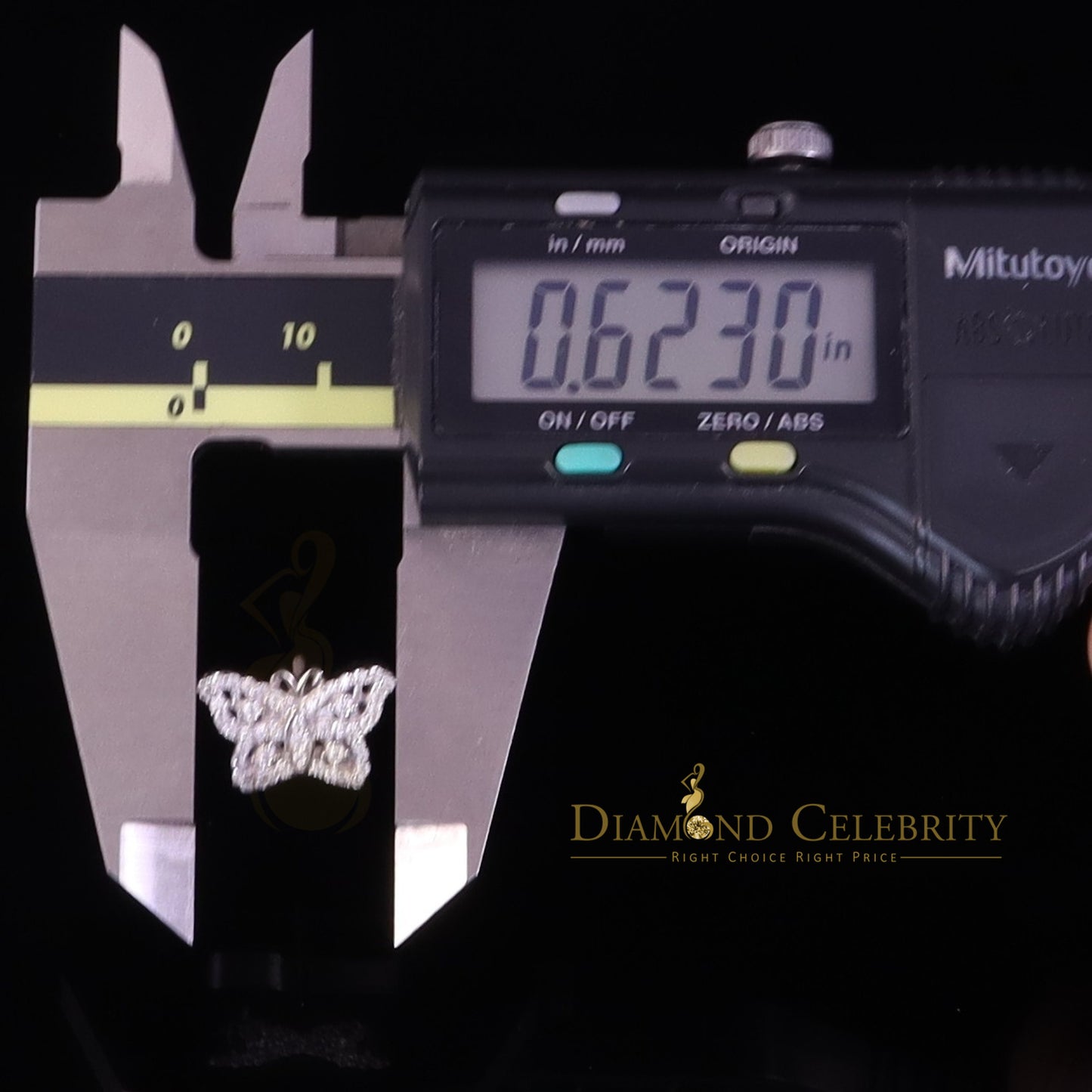 Diamondcelebritees Men's/Women's 925 Silver White 0.50ct VVS 'D' Moissanite Butterfly Stud Earrings