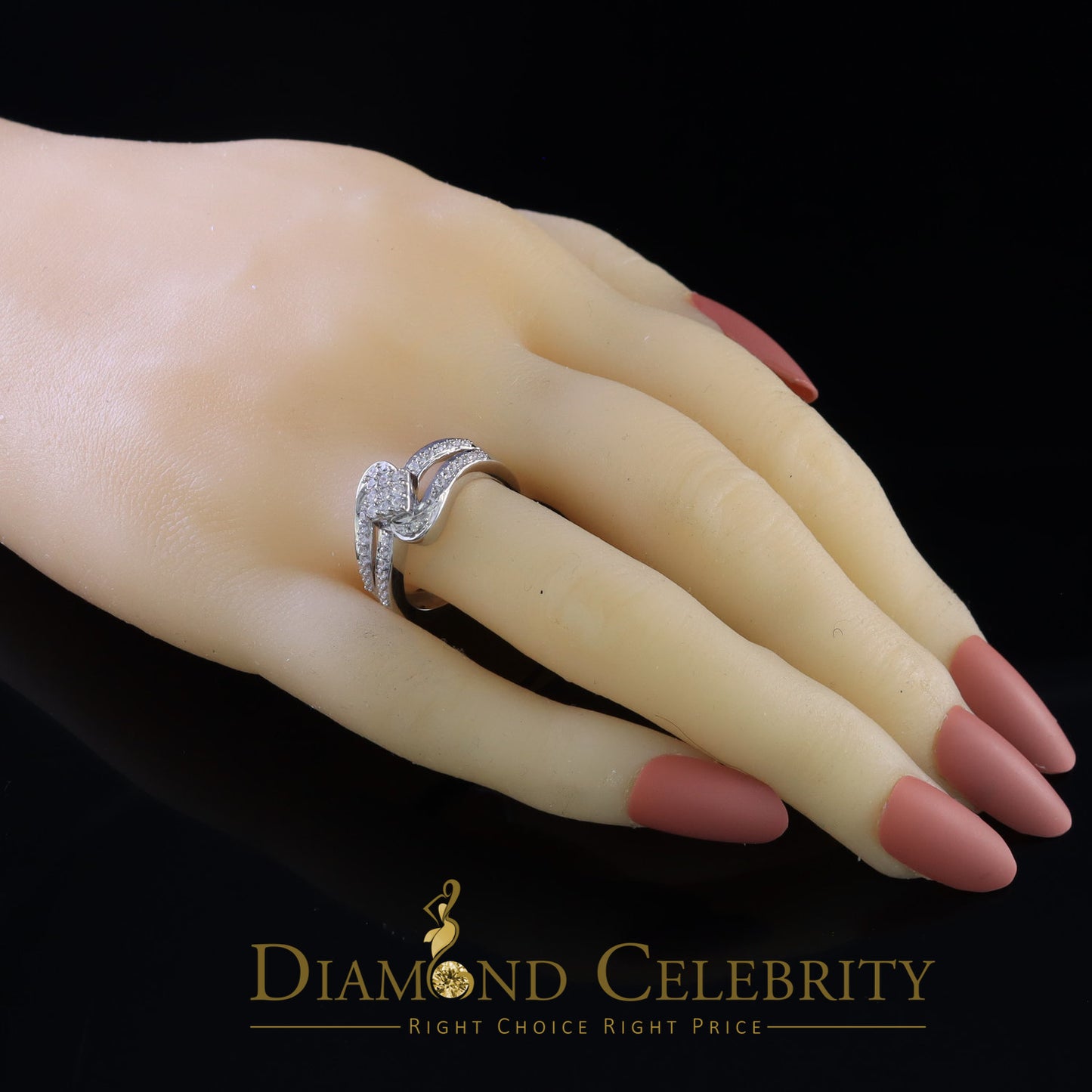 DiamondCelebritees 1.00ct 925 Sterling White Silver 'Z' Round Cubic Zirconia Womens Ring Size 7