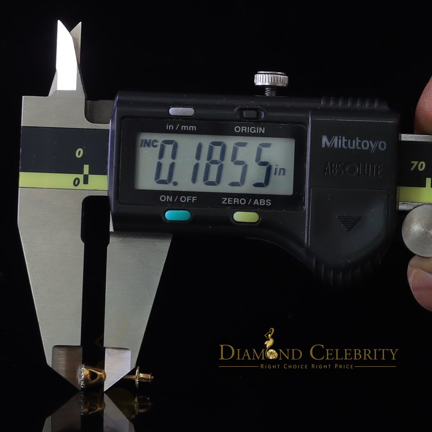 DiamondCelebritees 0.30ct Cubic Zirconia 925 Yellow Silver Aretes Para Hombre Women Round Earrings