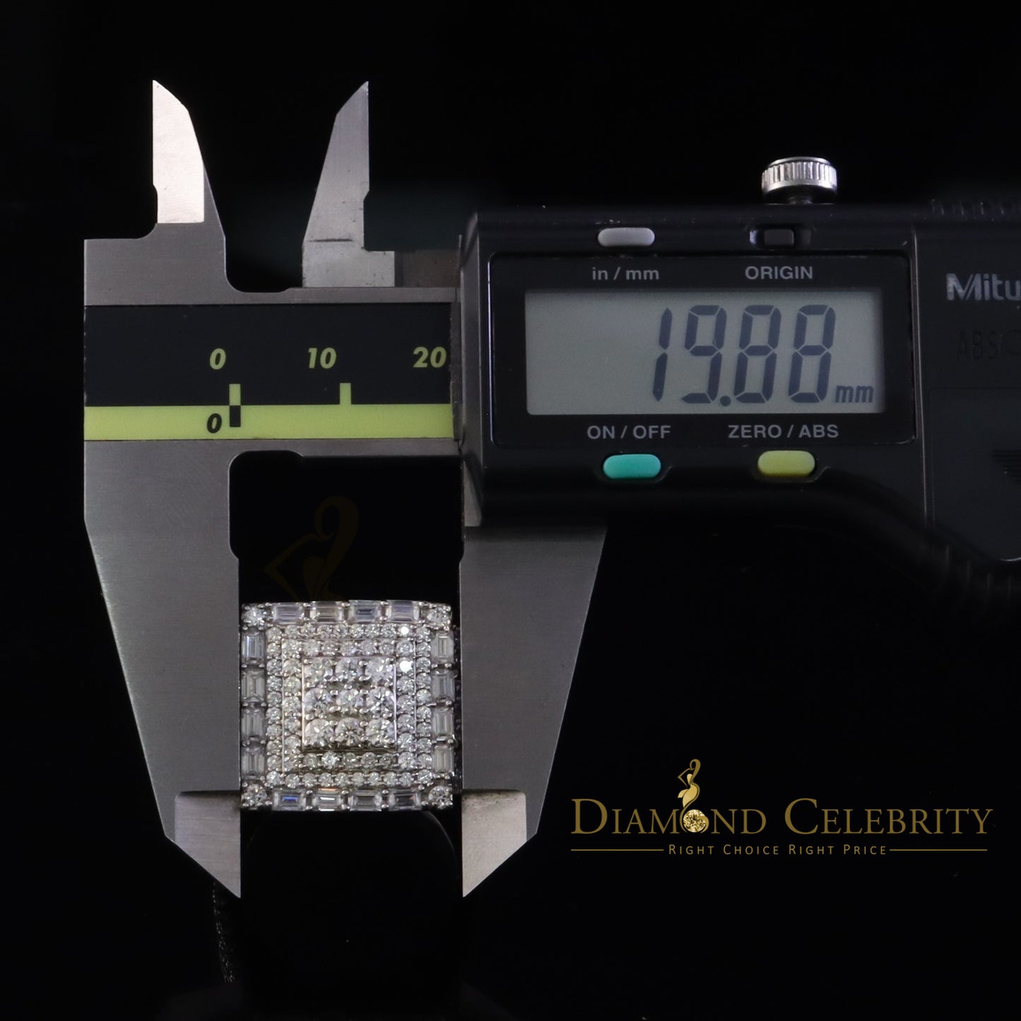DiamondCelebritees 5.00ct VVS 'D' Moissanite 925 Silver White Rectangle Rings Size 10 for Men's