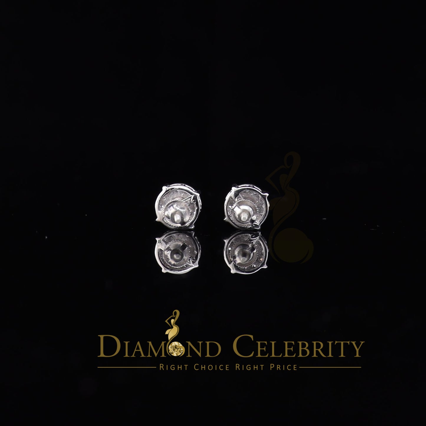 DiamondCelebritees White Silver 1.12ct Cubic Zirconia 925 Women's & Men's Hip Hop Square Earrings