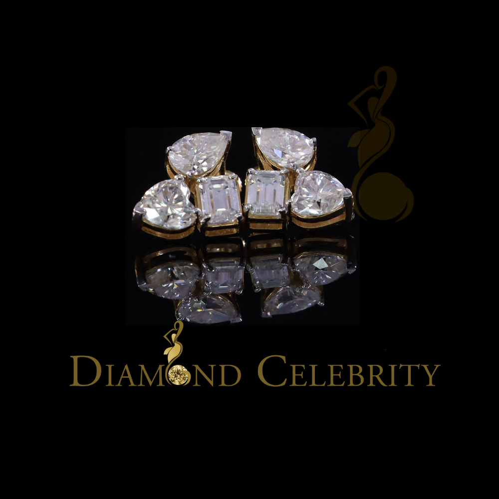 DiamondCelebritees New Classy 5.00CT VVS 'D' Moissanite 925 Silver Yellow Toi et Moi Women Earrings