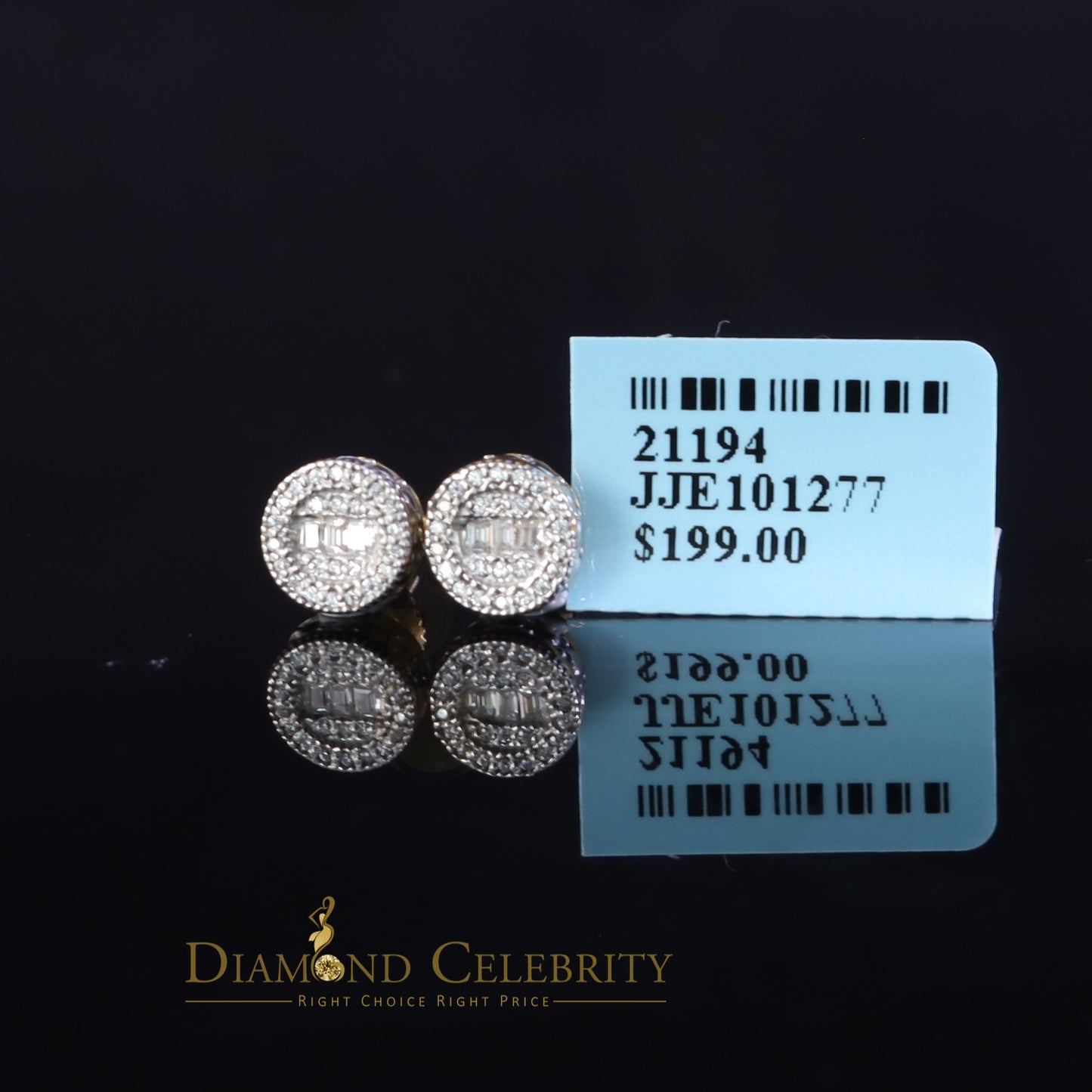 DiamondCelebritees 1.00ct VVS 'D' Moissanite Men's/Womens Sterling Silver Yellow Round Stud Earring