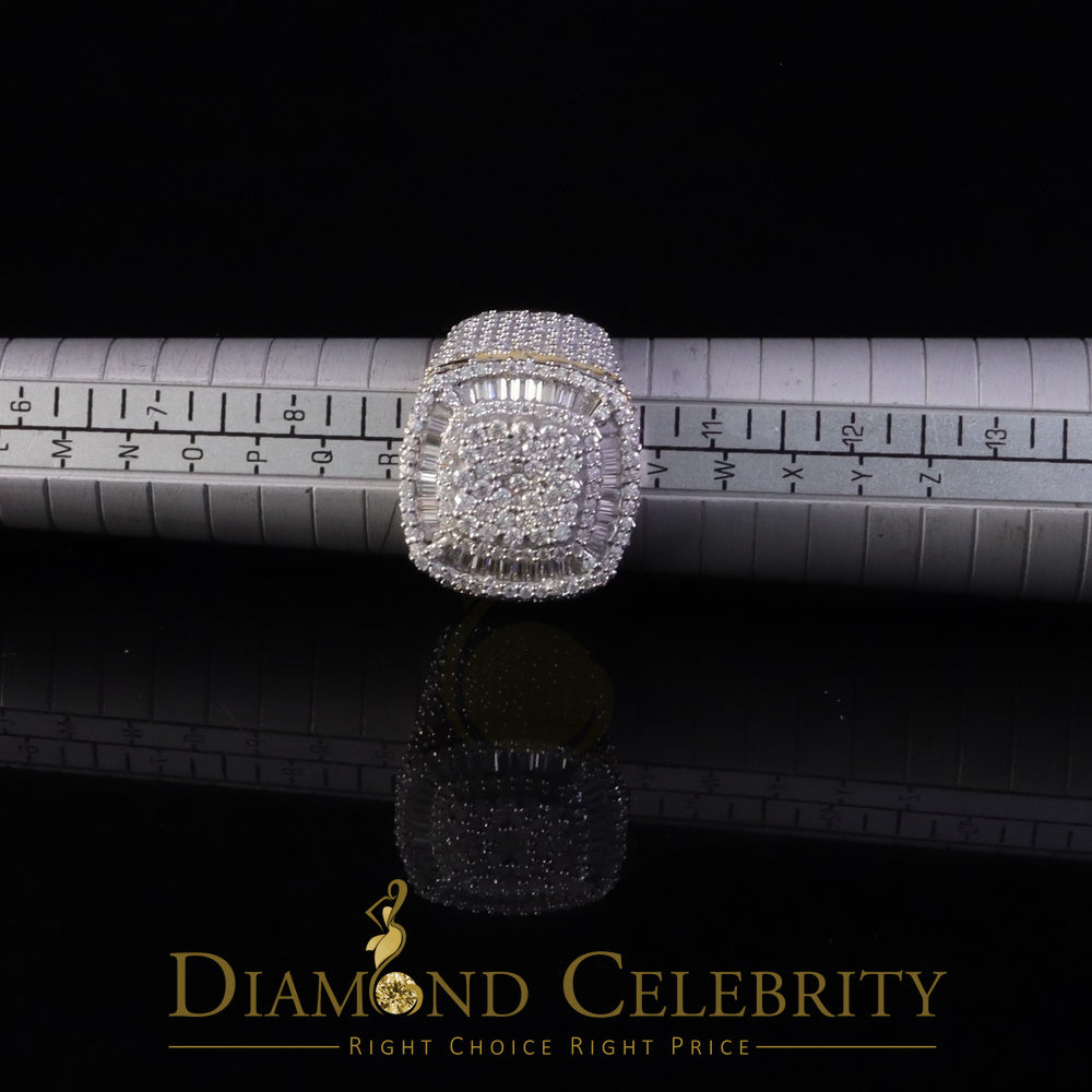 DiamondCelebritees Yellow 925 Silver 6.50ct VVS 'D' Moissanite Stone Square Men's Rings Size 10
