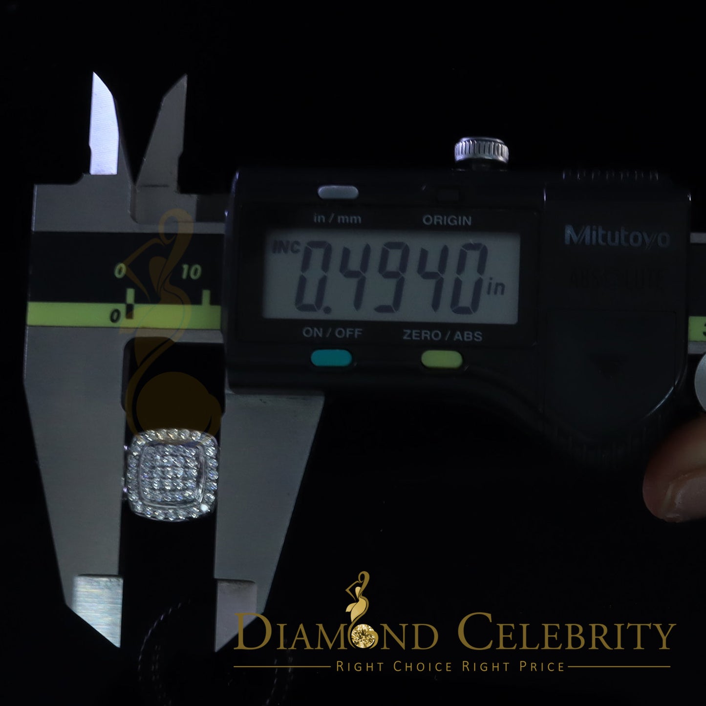 DiamondCelebritees 0.95ct Cubic Zirconia 925 Sterling White Silver Square Womens Ring Size 7.5