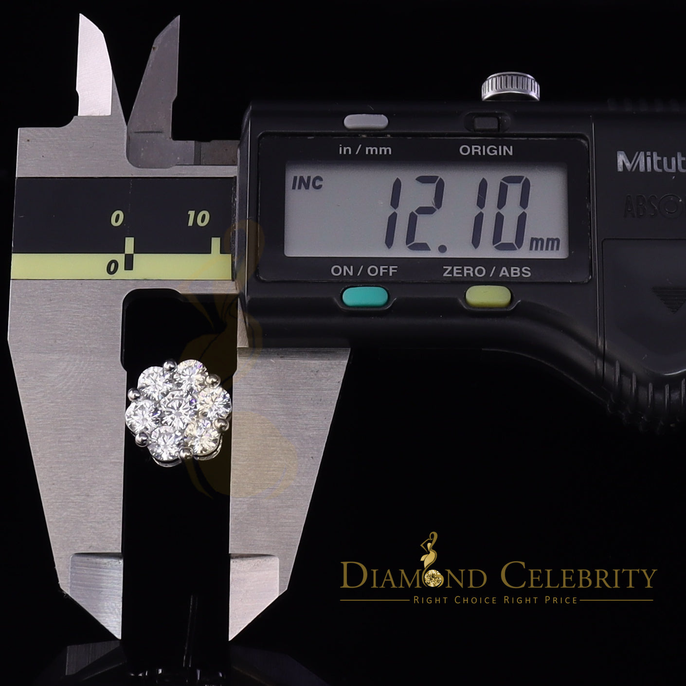 DiamondCelebritees 925 Silver White 1.56ct Cubic Zirconia Hip Hop Floral Women's & Men's Earrings