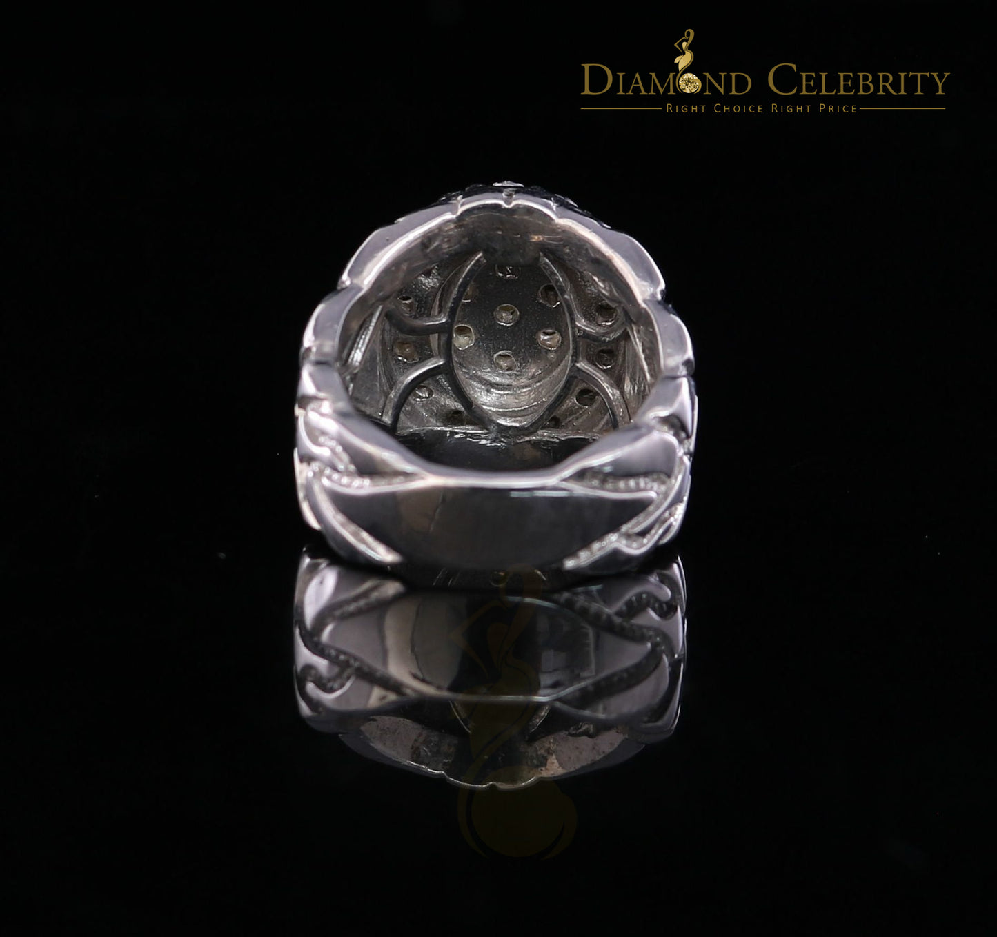DiamondCelebritees 0.30CT Real Diamond Men's 925 Sterling Silver White Ring Size 8 Antique Design