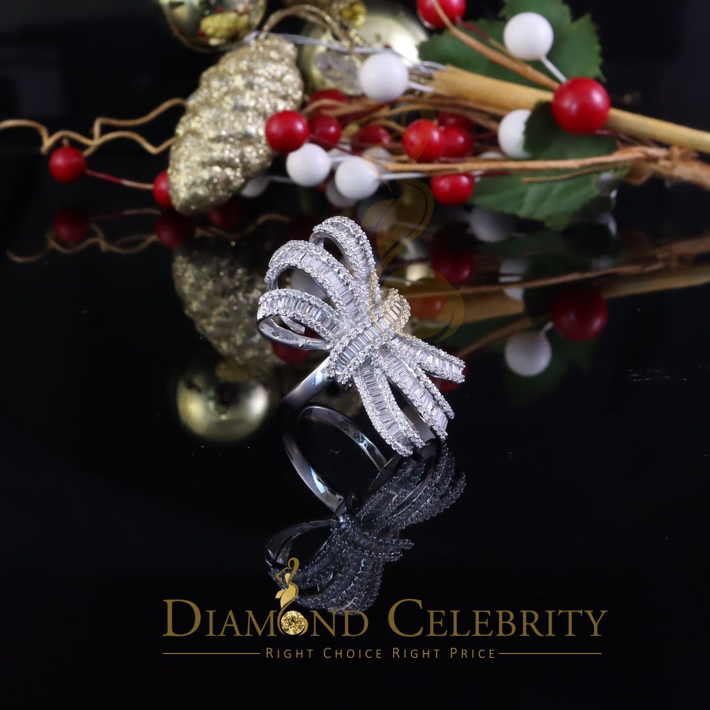 DiamondCelebritees 925 Sterling In 4.00ct Cubic Zirconia White Silver Cocktail Womens Ring Size 9