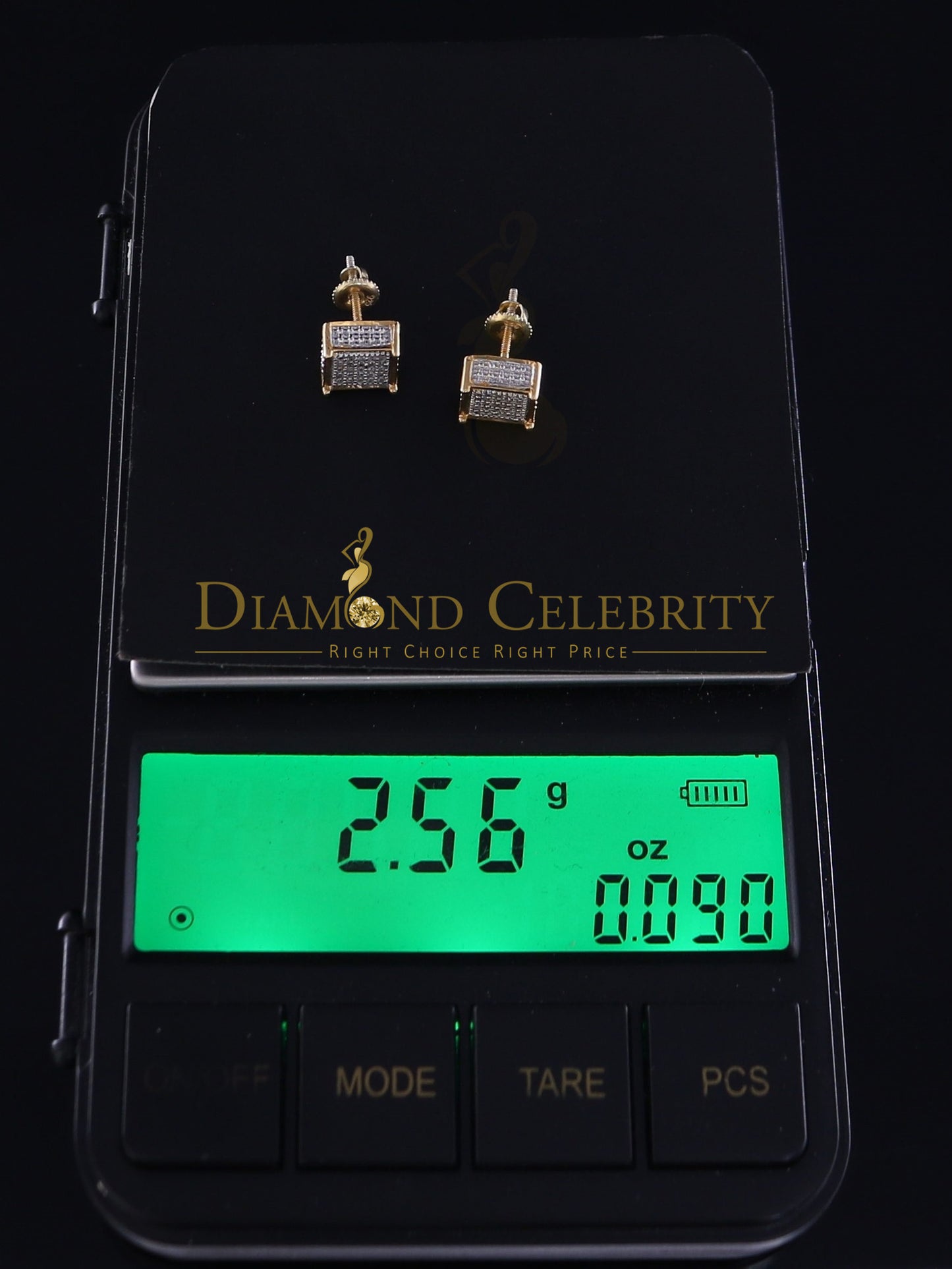 DiamondCelebritees Yellow 925 Sterling Silver 0.15ct Real Diamond For Women's & Men's Stud Earrings