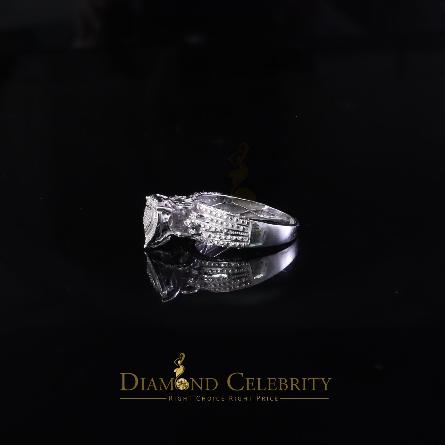 DiamondCelebritees Real Diamond 0.10ct White 925 Sterling Silver Womens Engagement Heart Ring SZ 7