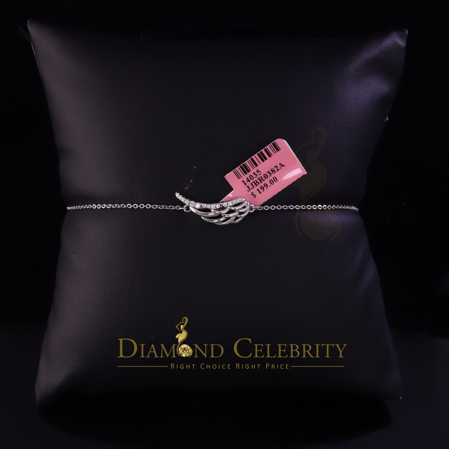 Diamondcelebritees White Sterling Silver Fashion Design Ladies Bracelet Cubic Zirconia SZ 7.5 Inch