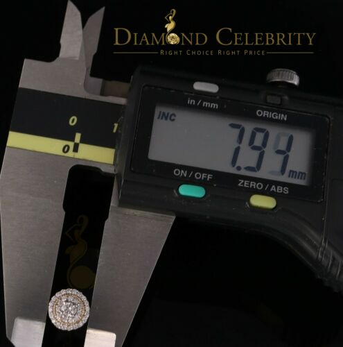 DiamondCelebritees Yellow Sterling Silver 0.78ct Cubic Zirconia Ladies 925 Hip Hop Round Earrings
