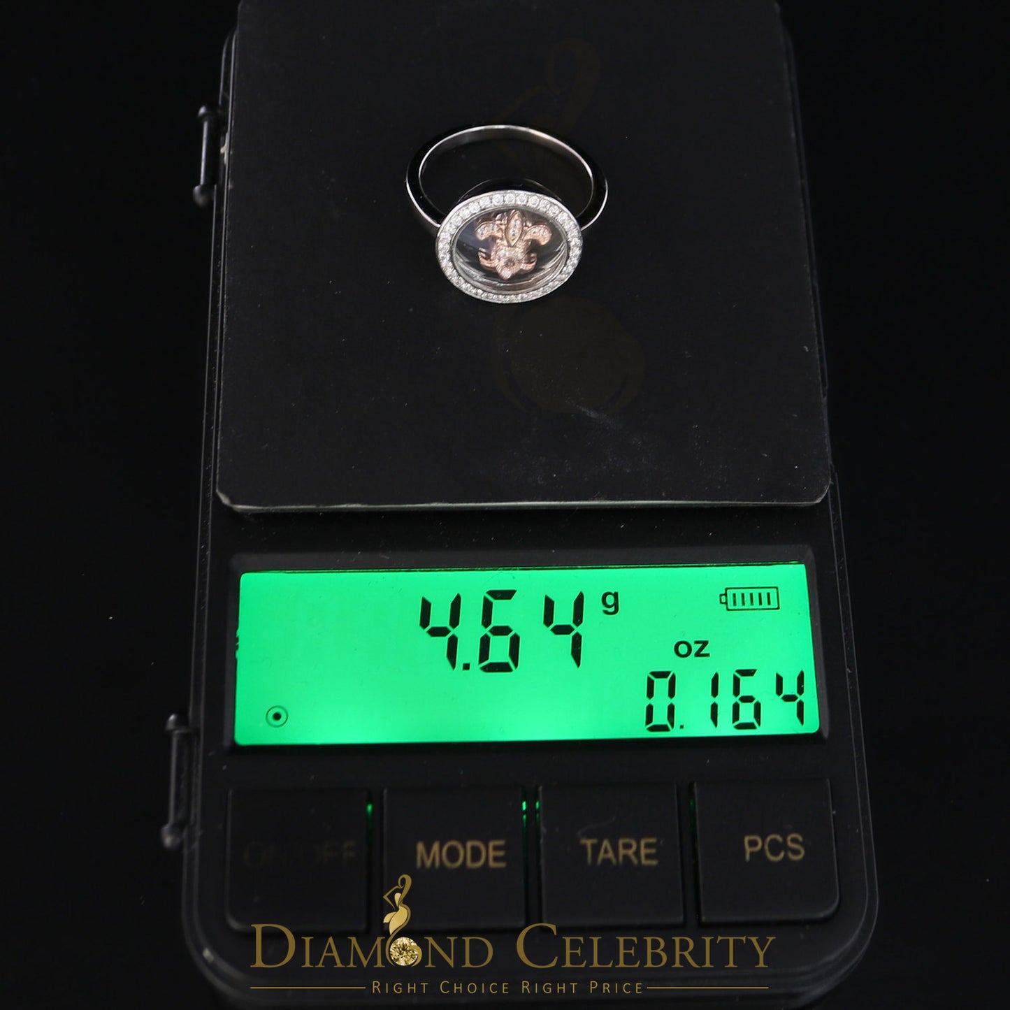 DiamondCelebritees White 0.50ct 925 Sterling Silver Fleur de lis Cubic Zirconia Women's Ring Size 7