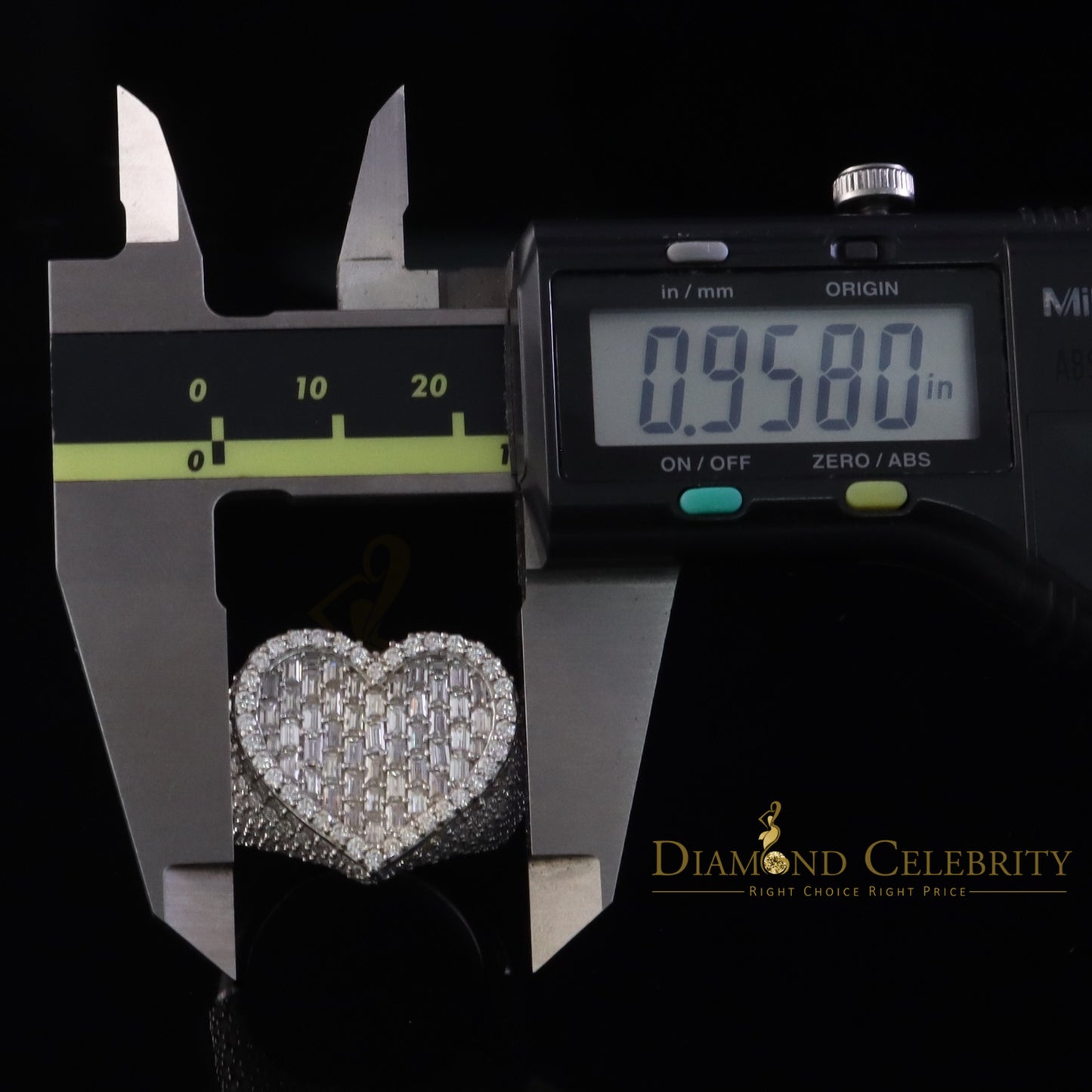 DiamondCelebritees Men's Heart Rings Size 10 White 925 Silver 7.00ct VVS 'D' Moissanite Stone