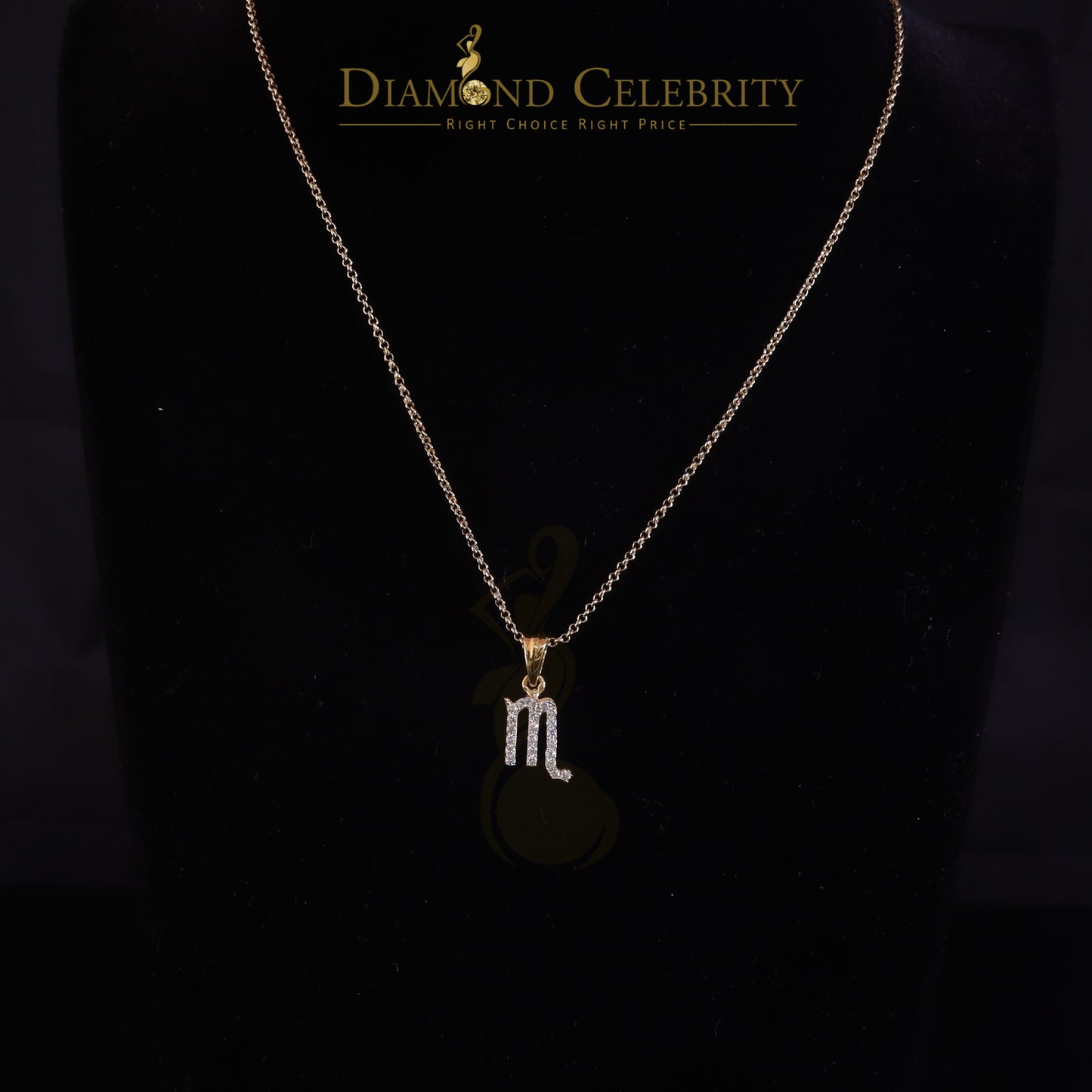 DiamondCelebritees 0.55ct Cubic Zirconia Yellow Silver SCORPION NOVEMBER Month Pendant Men & Women