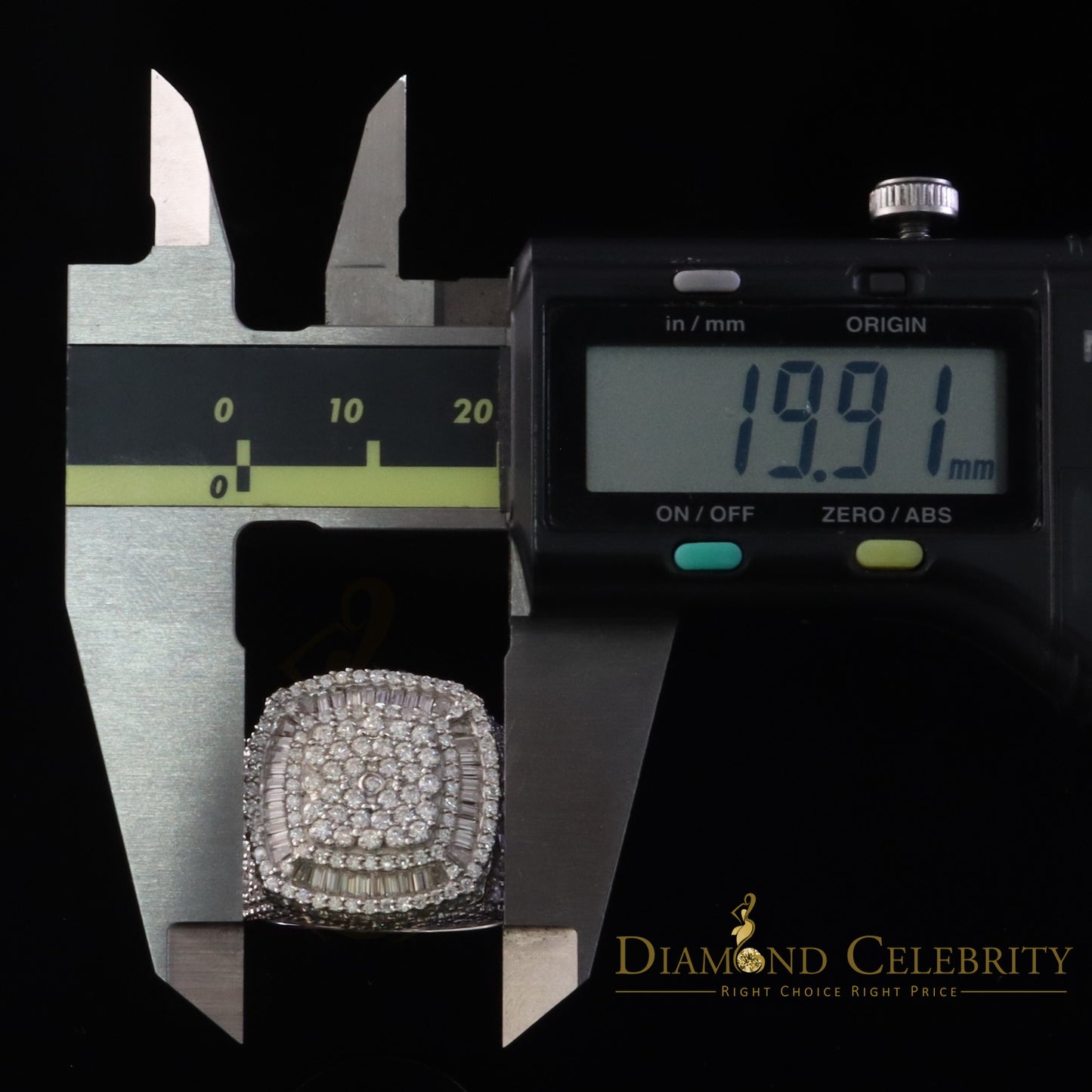 DiamondCelebritees 925 White Silver 6.50ct VVS 'D' Moissanite Men's for Square Rings Size 10