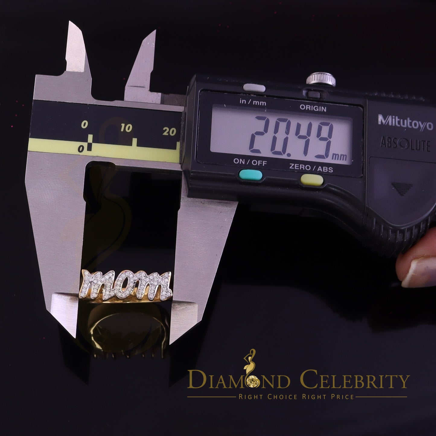 DiamondCelebritees 925 Yellow Silver 0.52ct Cubic Zirconia "MOM" Ring Size 7 Offer @ Mother's Day