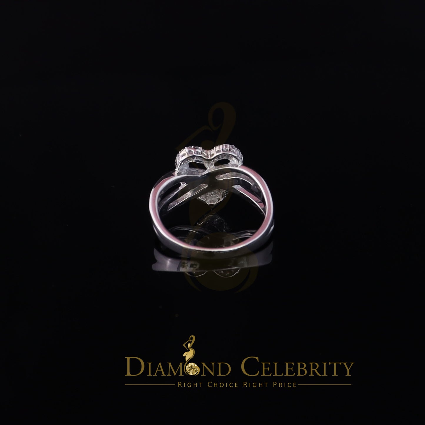 DiamondCelebritees 925 Silver 0.52ct Shiny Cubic Zirconia White Heart Engagement Womens Ring Size 7