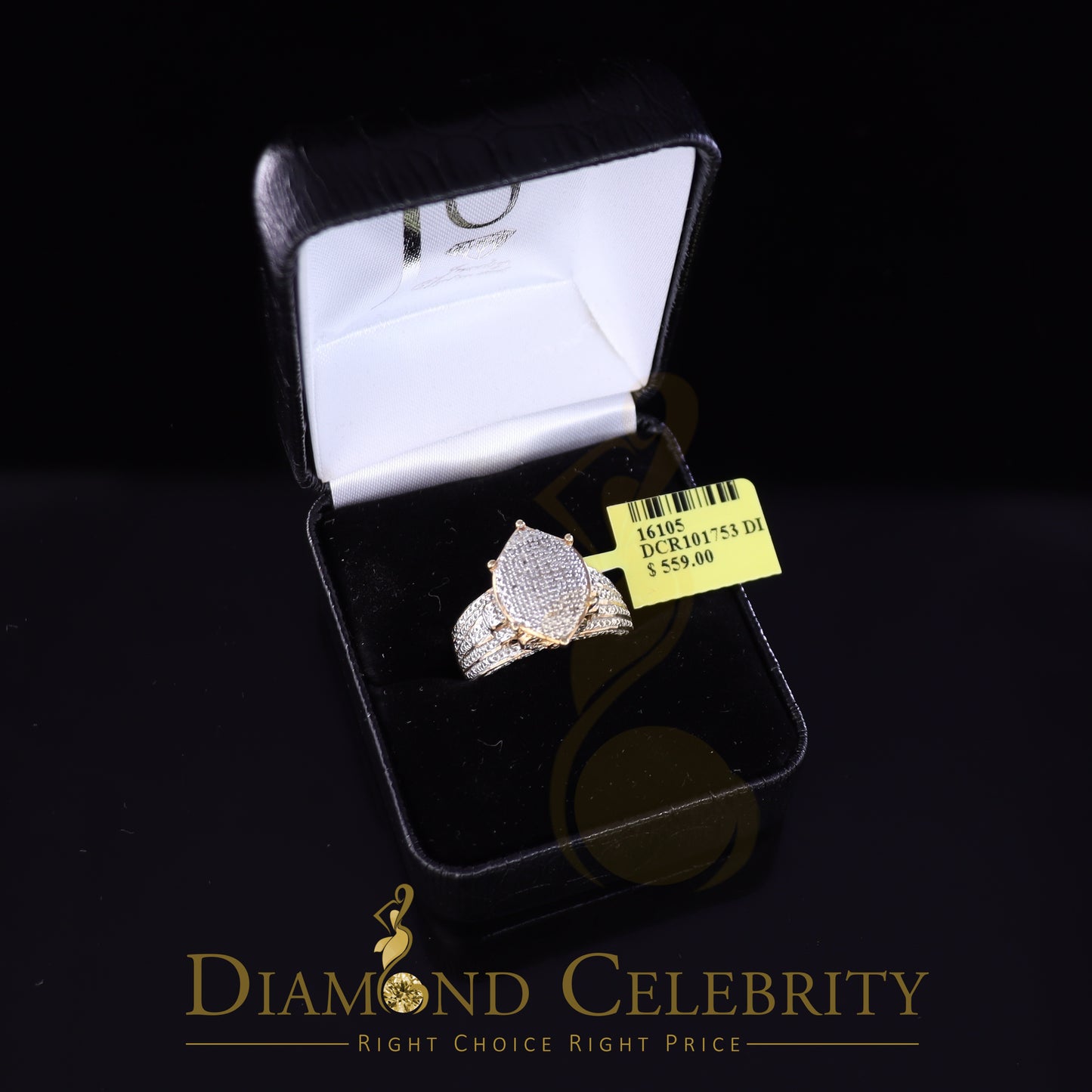 DiamondCelebritees 0.20 CT Real Diamond Womens Sterling SilverYellow Turtle Ring Size 7