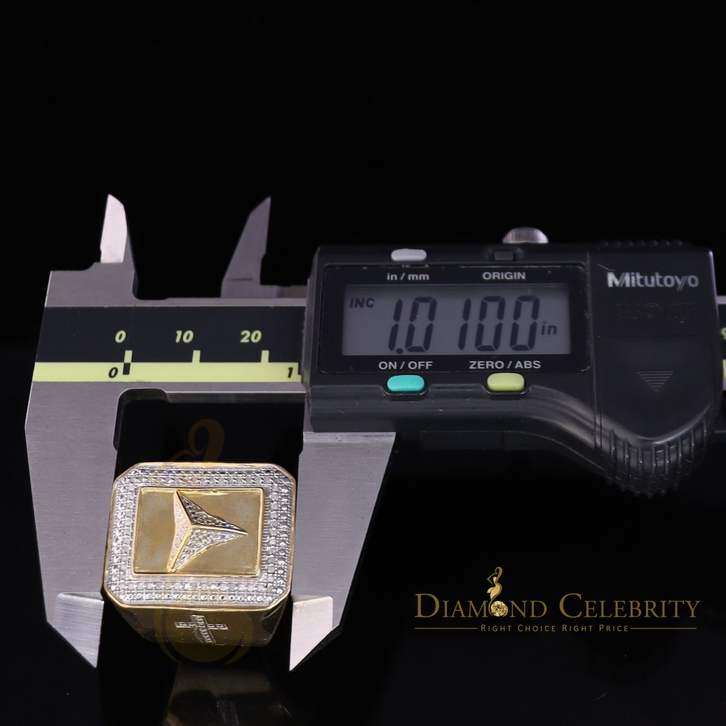 0.33 CT Diamond Men's 925 Silver Yellow Adjustable Finger Ring From SZ 10 to 12