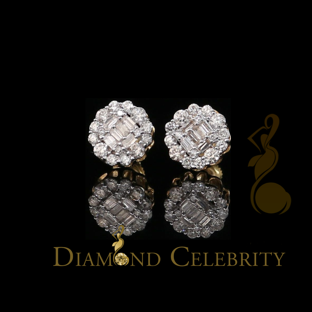 DiamondCelebritees10K Real Yellow Gold with 0.66CT Real Diamond Men's/Women's Stud Earrings