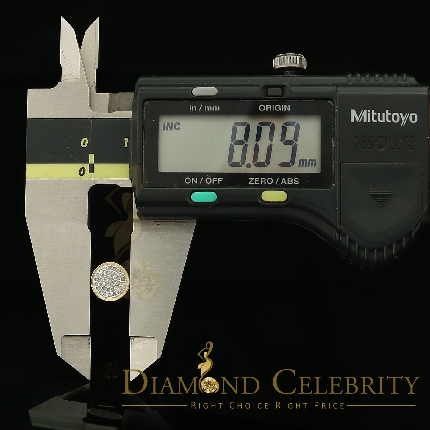 DiamondCelebritees 925 Yellow Silver Hip Hop 0.15ct Diamond For Men's & Women's Round Stud Earrings