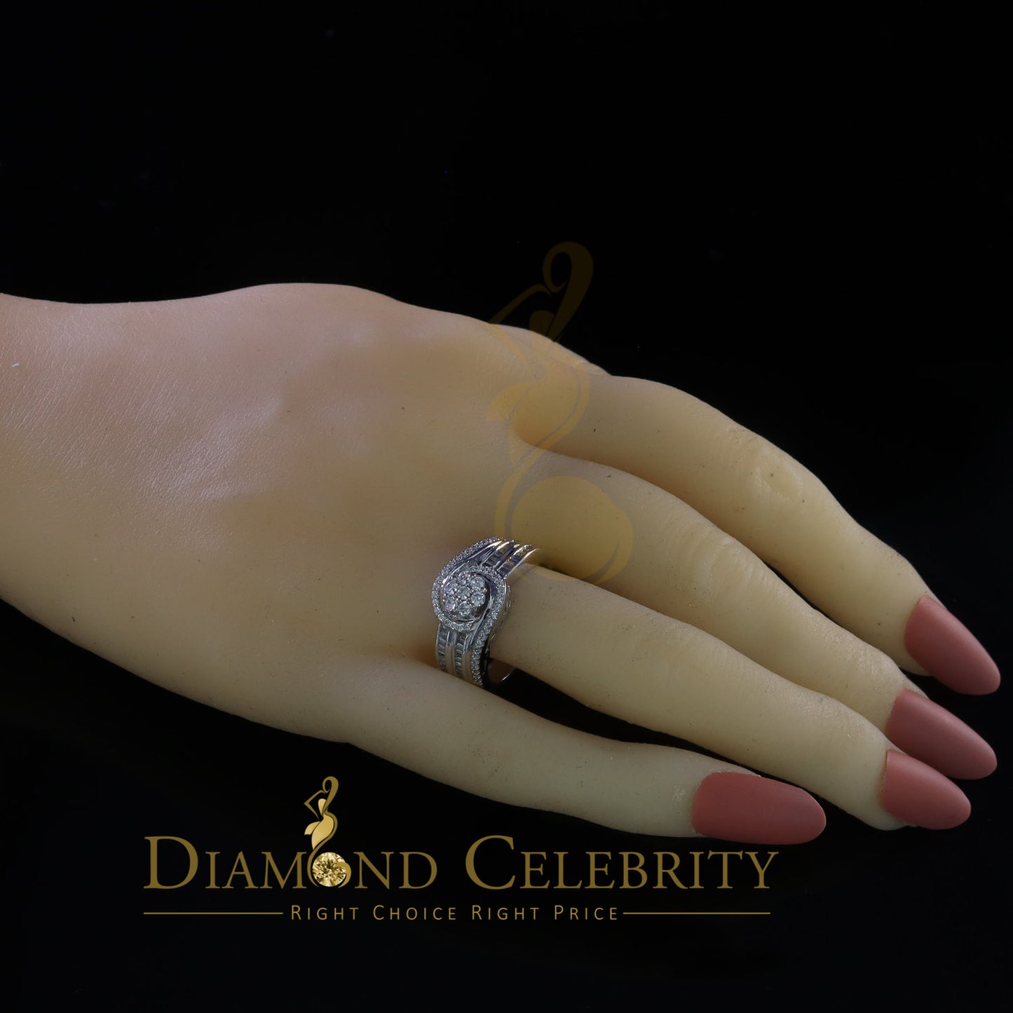 DiamondCelebritees 925 Sterling Silver 1.70ct White Cubic Zirconia Engagement Womens Ring Size 8