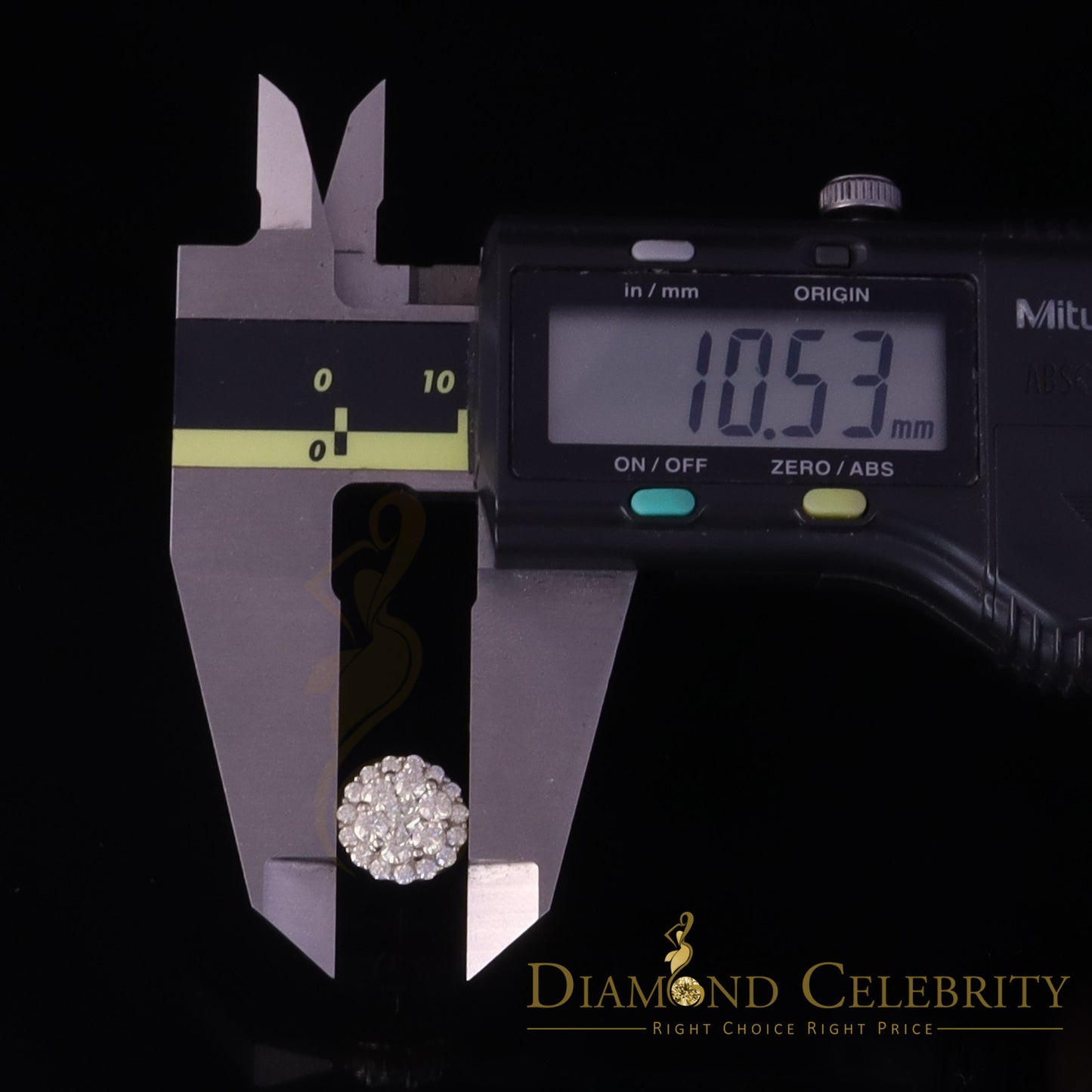 DiamondCelebritees Men's/Womens 925 Silver Yellow 1.66ct VVS 'D' Moissanite Round Stud Earrings