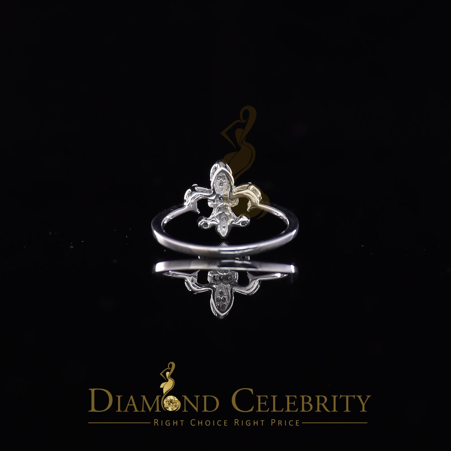DiamondCelebritees 0.18ct Cubic Zirconia 925Sterling White Silver Saints Womens Fashion Ring Size 7