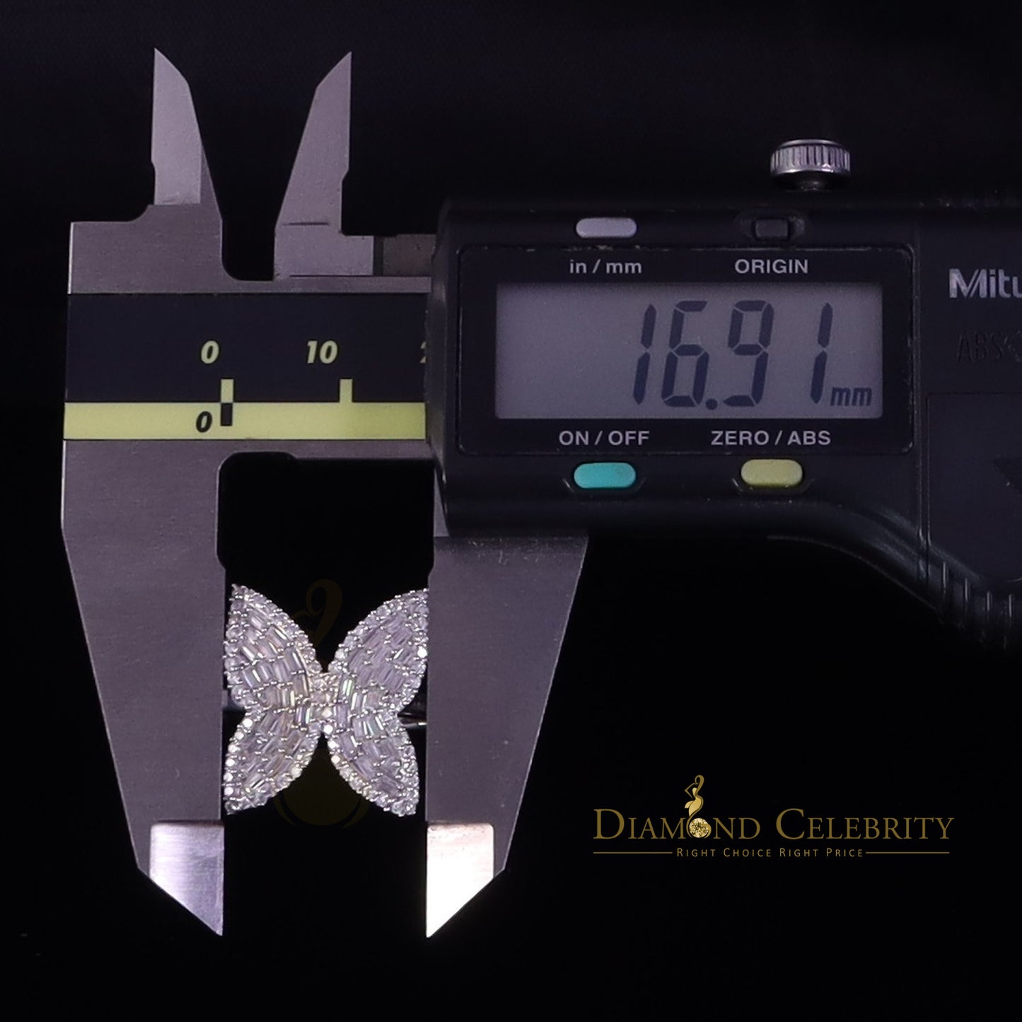 DiamondCelebritees Womens 925 Silver White 1.50ct VVS 'D' Moissanite Butterfly Rings Size 7