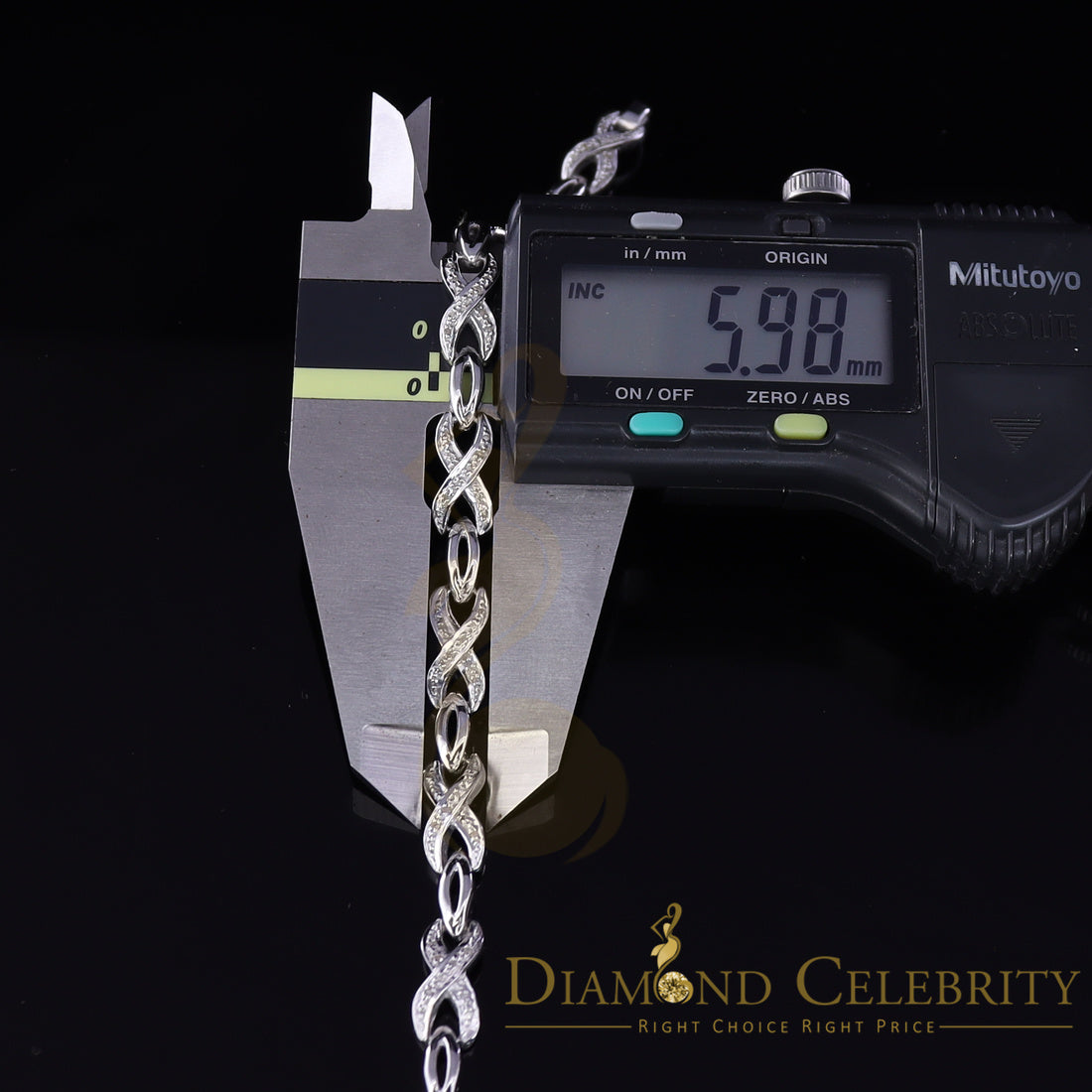 Diamondcelebritees 925 Silver White Exotic Design Bracelet Size 7 Inch 0.20CT Genuine Diamonds