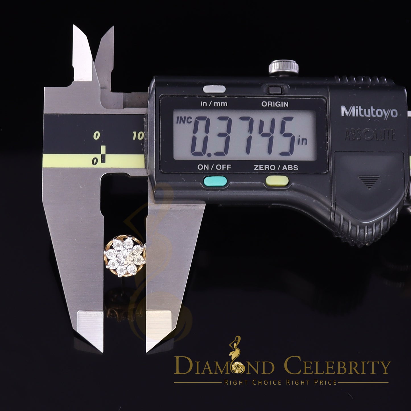 DiamondCelebritees 925 Sterling Silver Yellow 0.10ct Diamond For Men's & Women's Floral Earrings