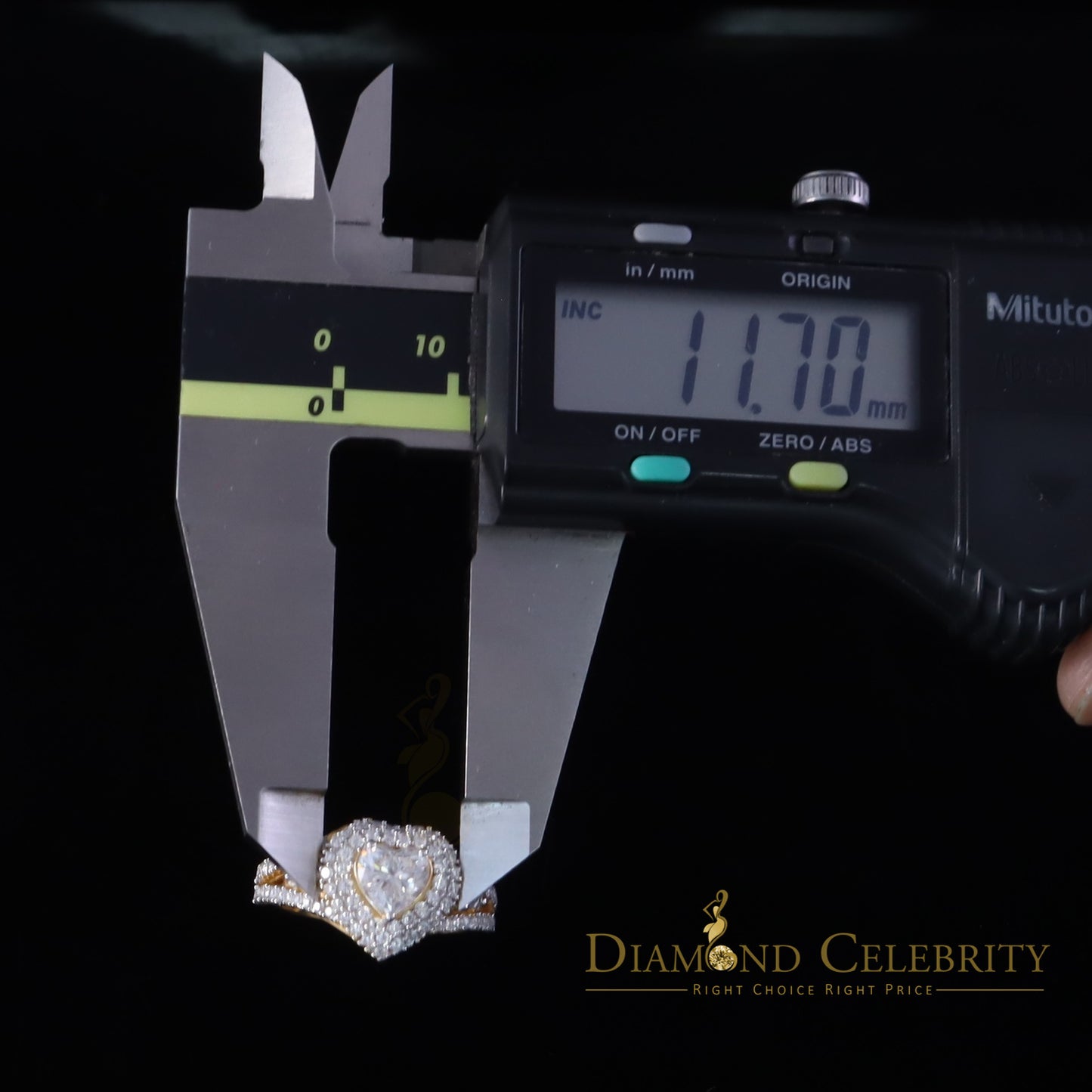 DiamondCelebritees Heart Ring Sz 7 for Women's 925 Yellow Sterling Silver 1.50ct VVS 'D' Moissanite