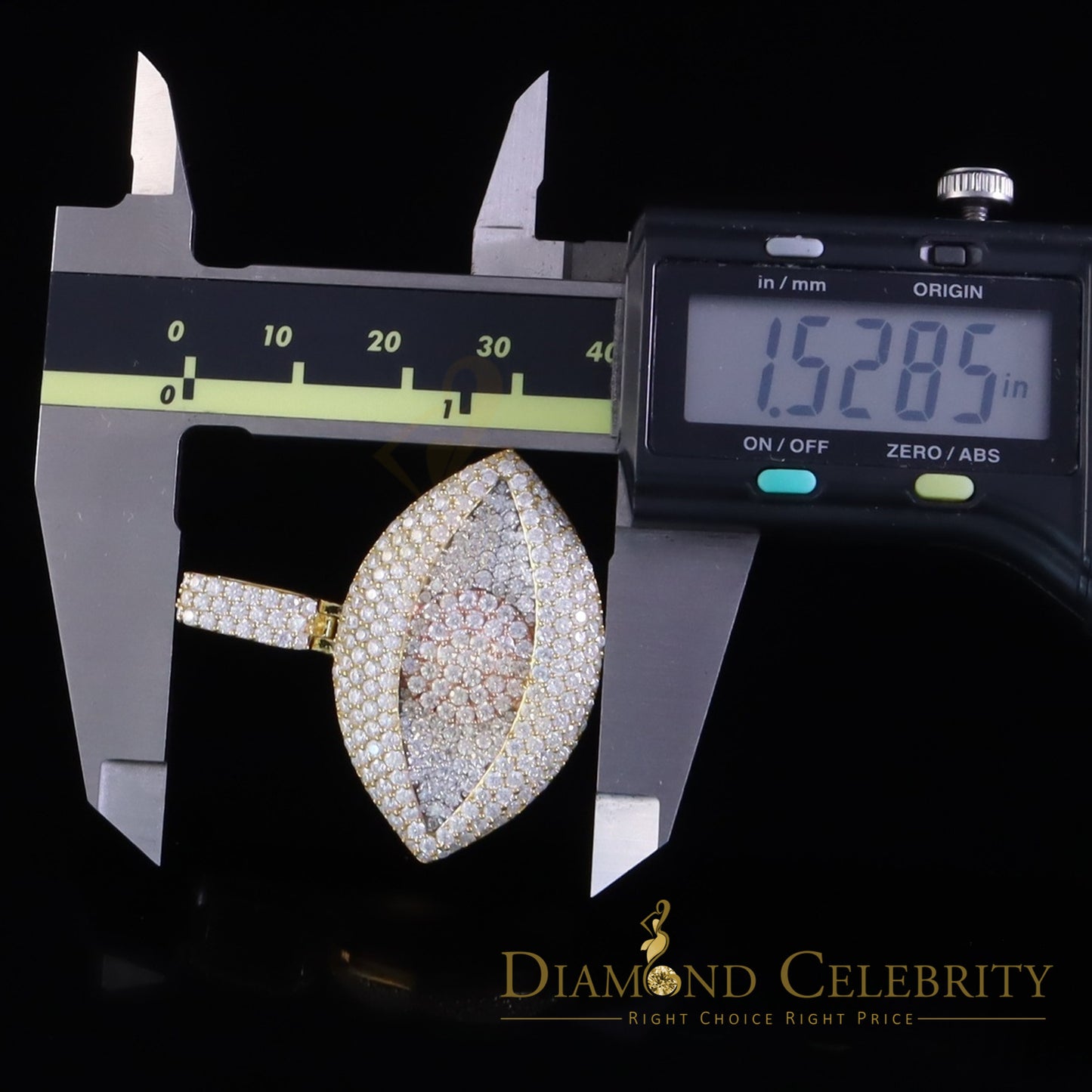 Diamondcelebritees Bigger Yellow Rose Pendant 5.0ct VVS D Evil Eye Moissanite Silver Men's & Women