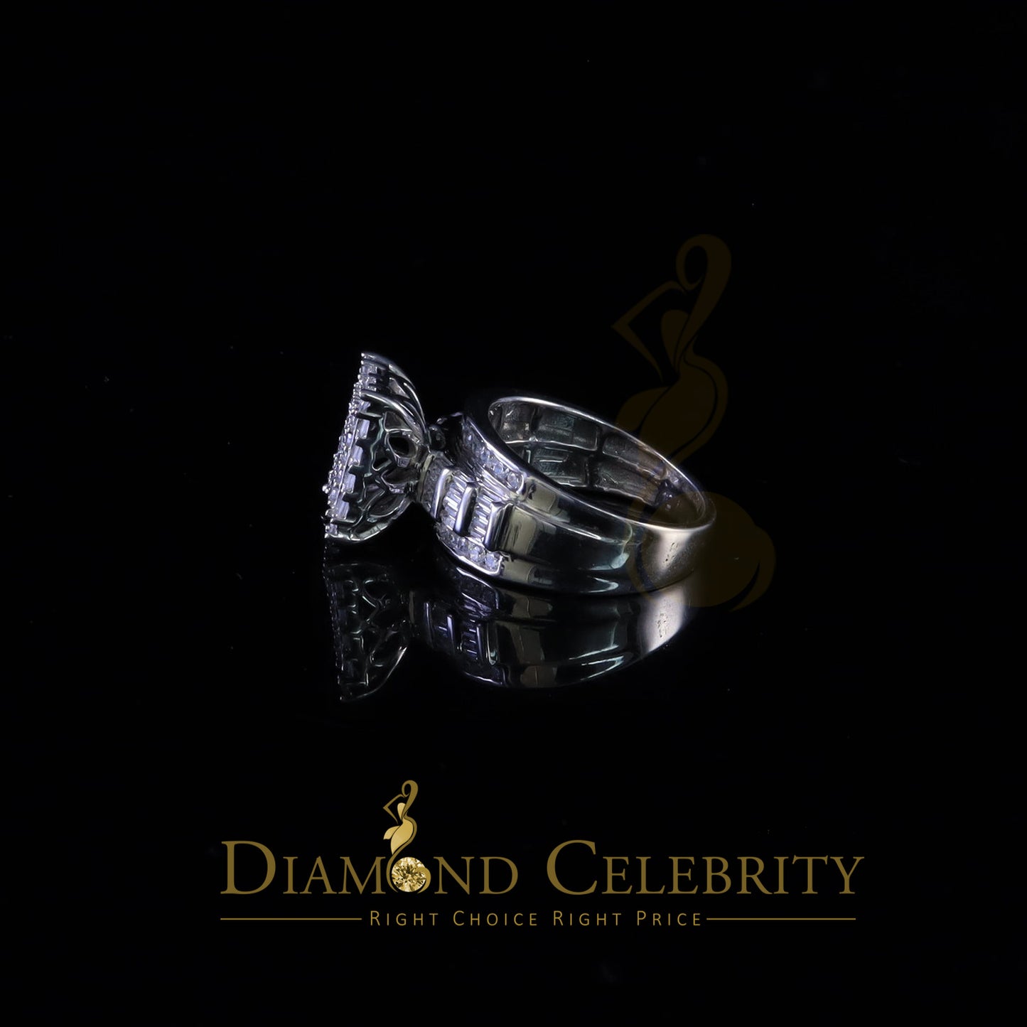 DiamondCelebritees 925 White Square 2.36 ct Cubic Zirconia Silver Womens Engagement Ring Size 8
