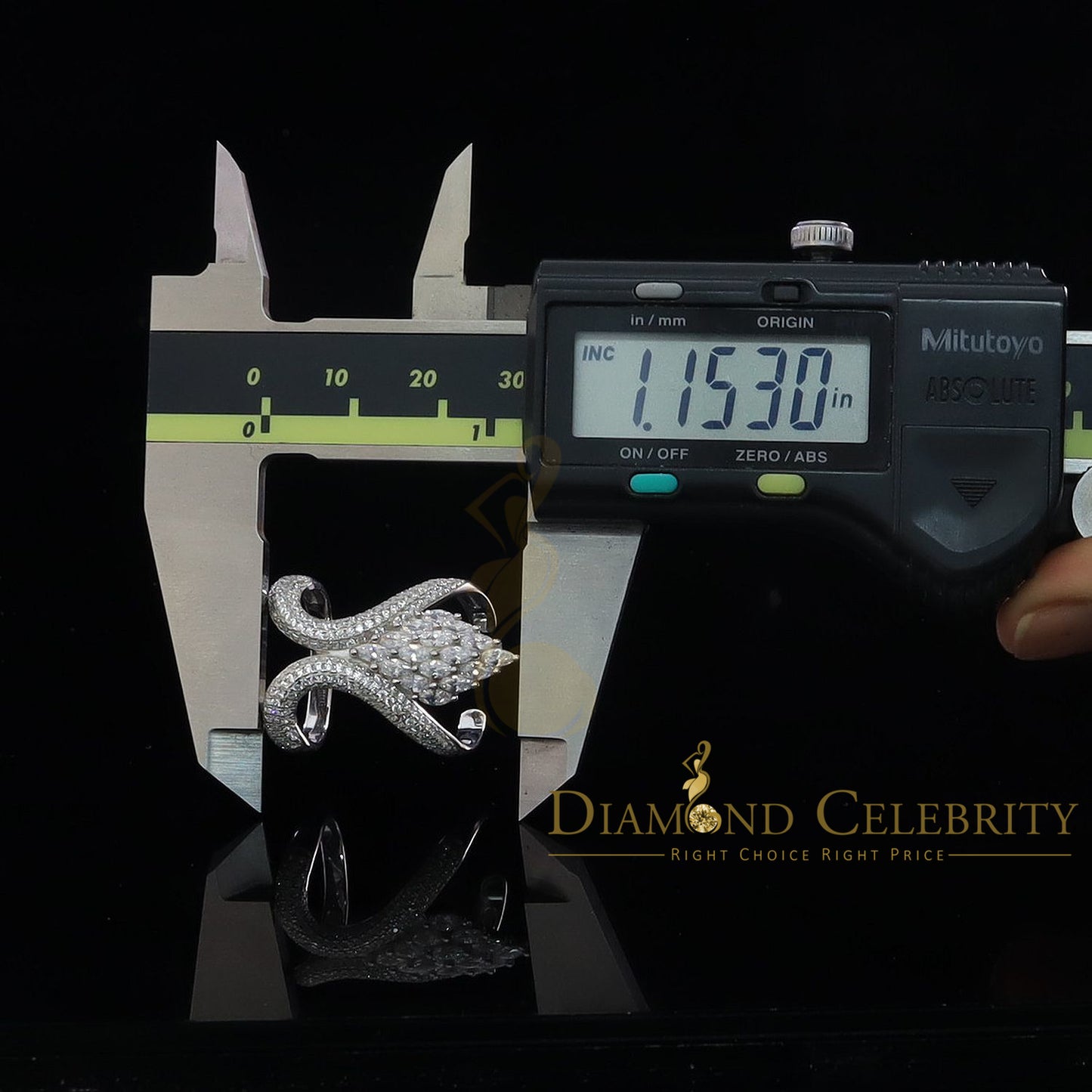 DiamondCelebritees Sterling White Silver 2.00ct Cubic Zirconia Cocktail Floral Women's Ring Size 7