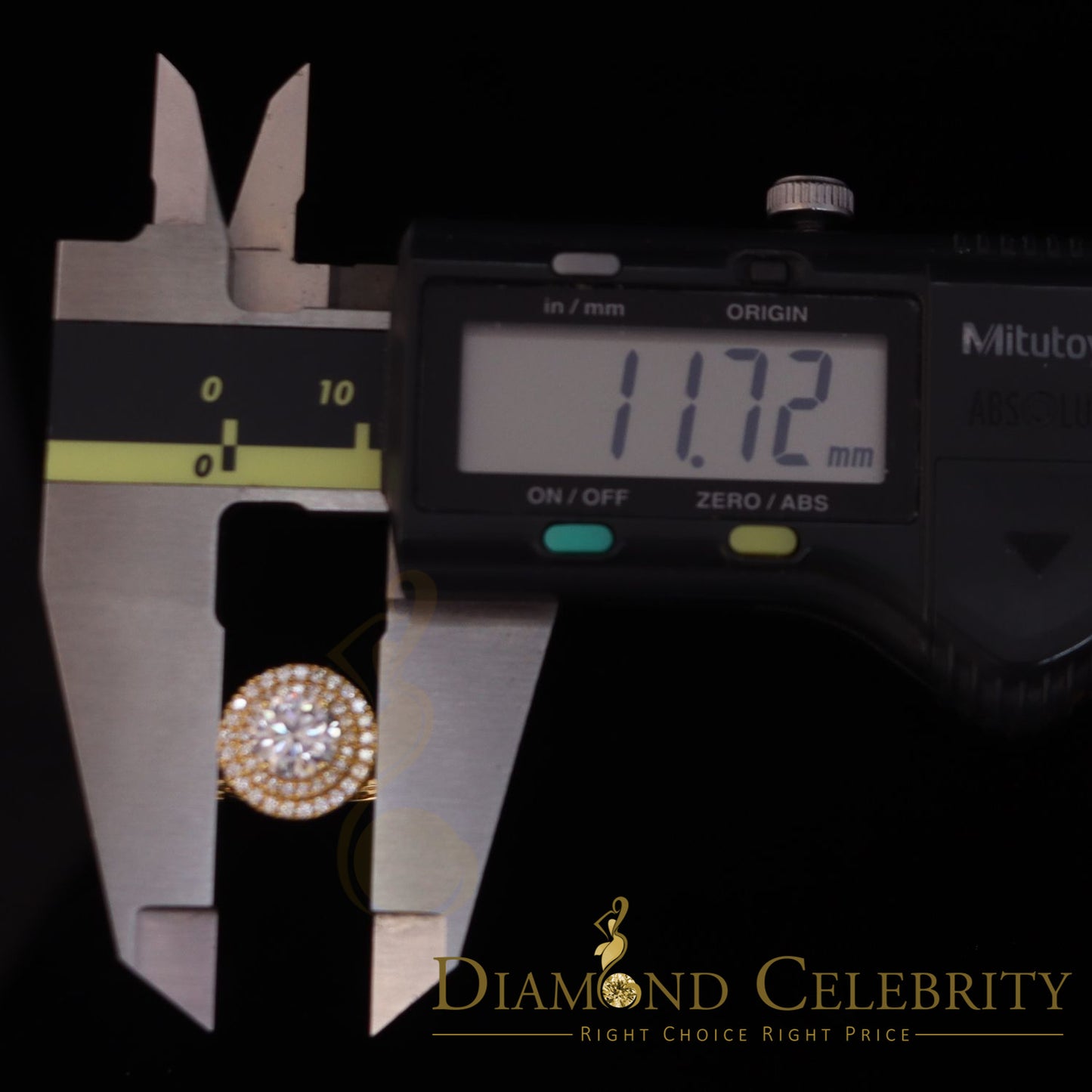 King Of Blings 10K Yellow Gold 2.00CT VVS/ D Color Round Solitaire Moissonite Womens Ring S/7
