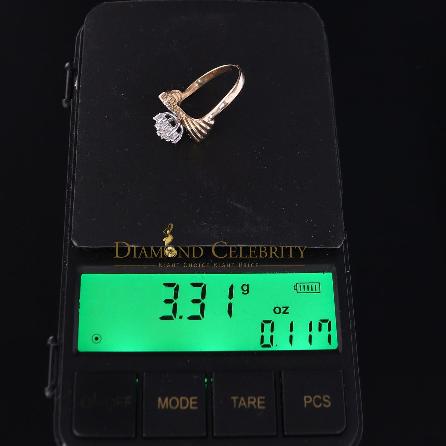 DiamondCelebritees Real 0.25 CT Real Diamond Real 10kt Yellow Gold CLUSTER Shape Womens Ring Size 7