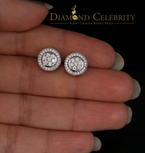 DiamondCelebritees 925 Sterling White Silver 1.59ct Cubic Zirconia Round Women's Stud Earrings