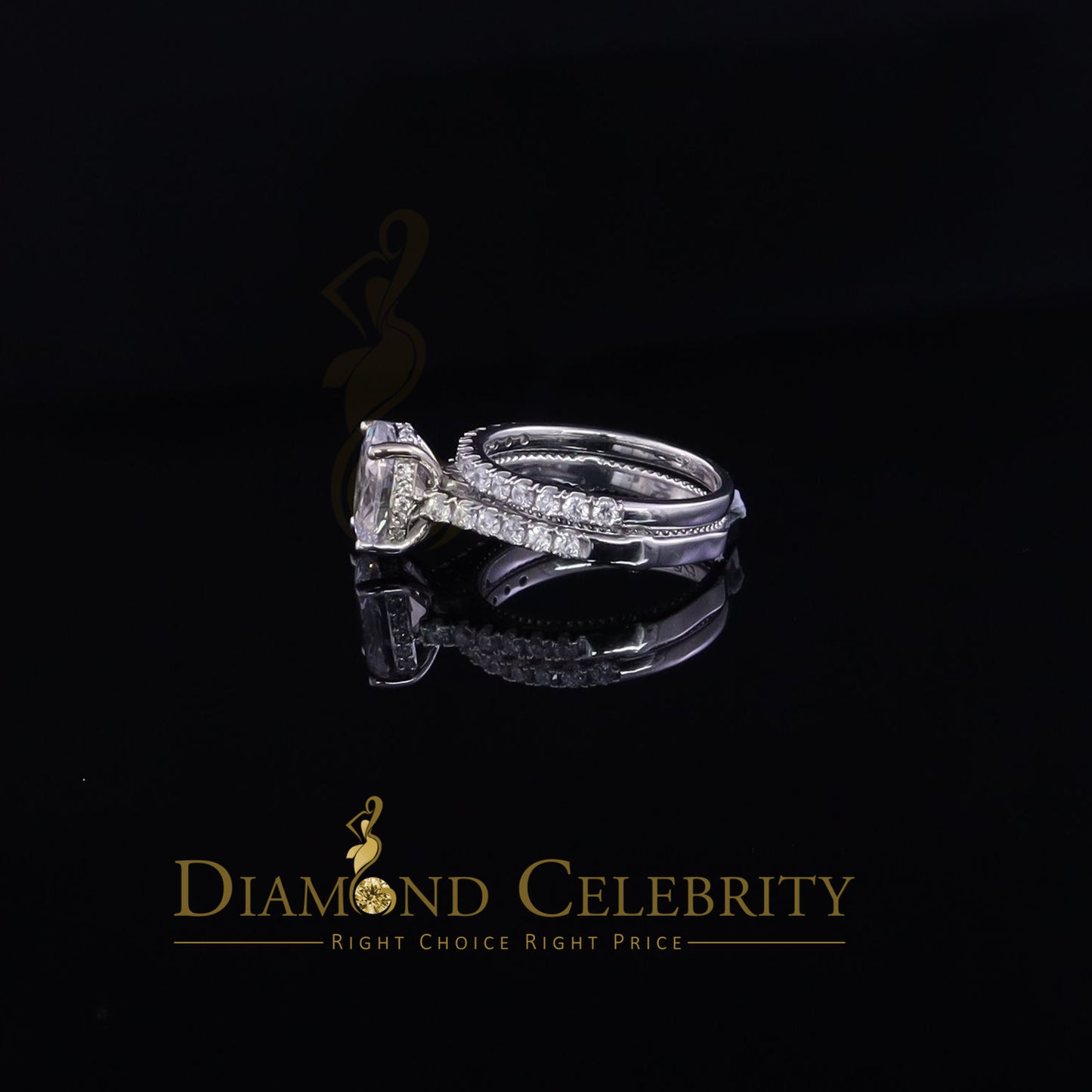 DiamondCelebritees White 5.68ct Cubic Zirconia 925 Sterling Silver Bridal Style Womens Ring SZ 7