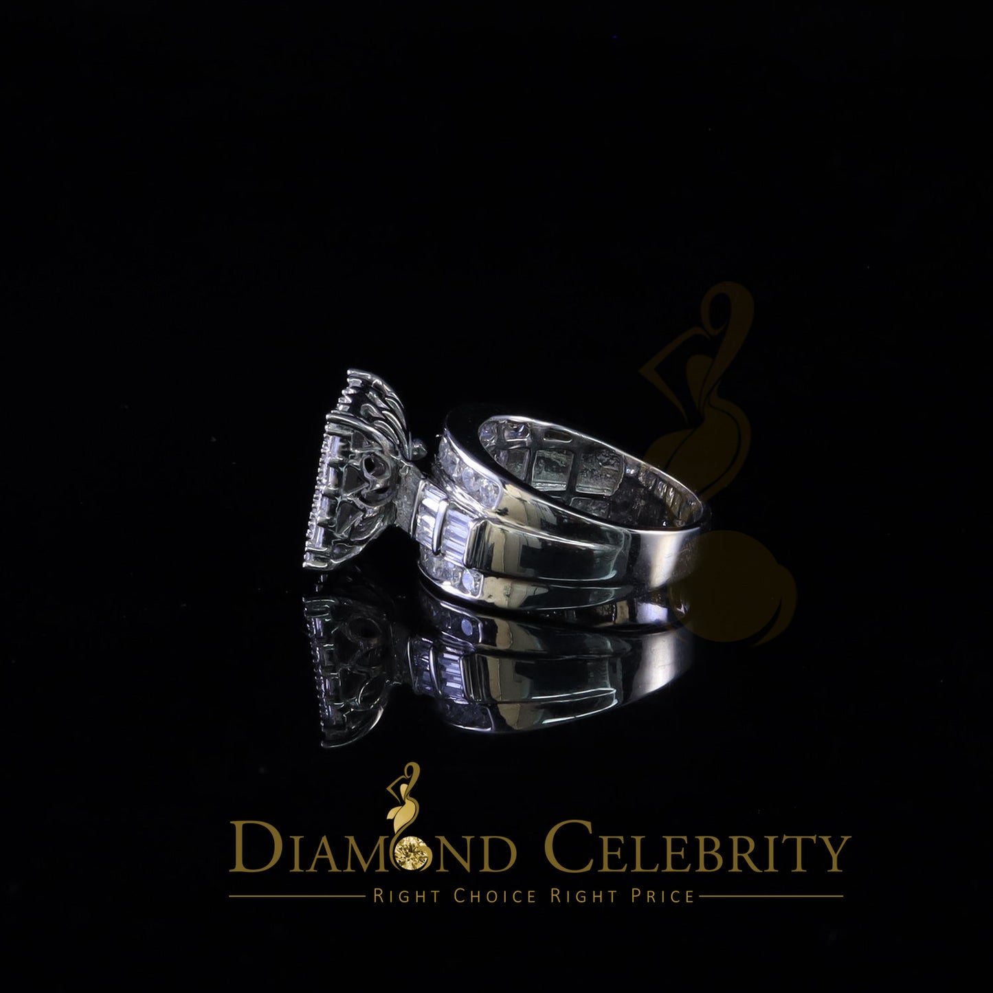 DiamondCelebritees Womens 6.04ct White Cubic Zirconia Silver Fashion Square Womens Ring Size 9