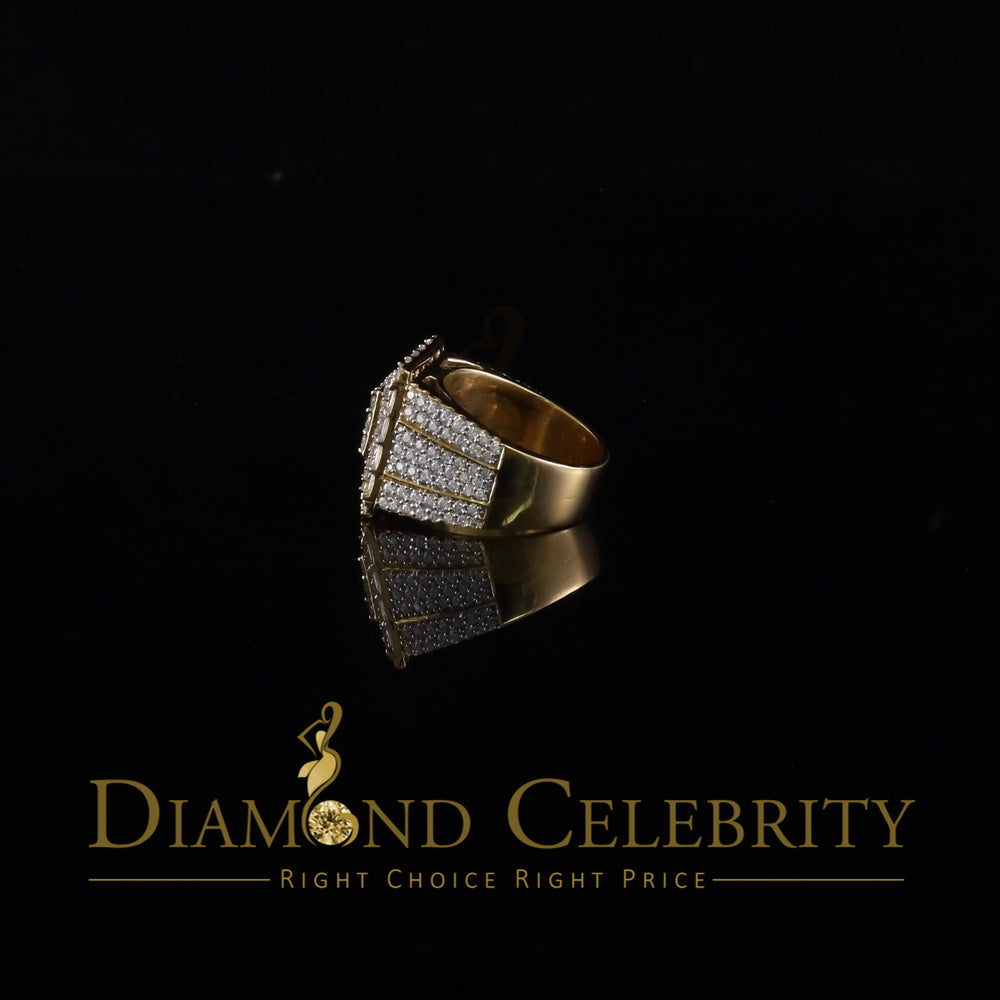DiamondCelebritees Yellow 925 Silver 5.00ct VVS 'D' Moissanite Stone Rectangle Rings Size 10 Men's